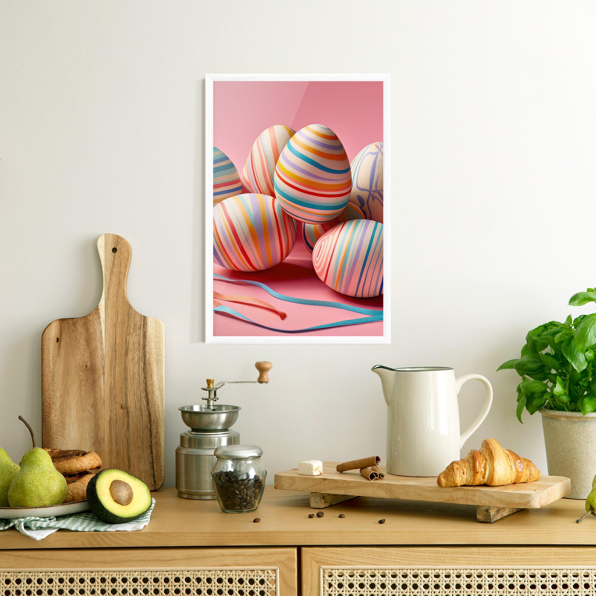 Poster Înrămat Easter Eggs Ribbons mockup 8