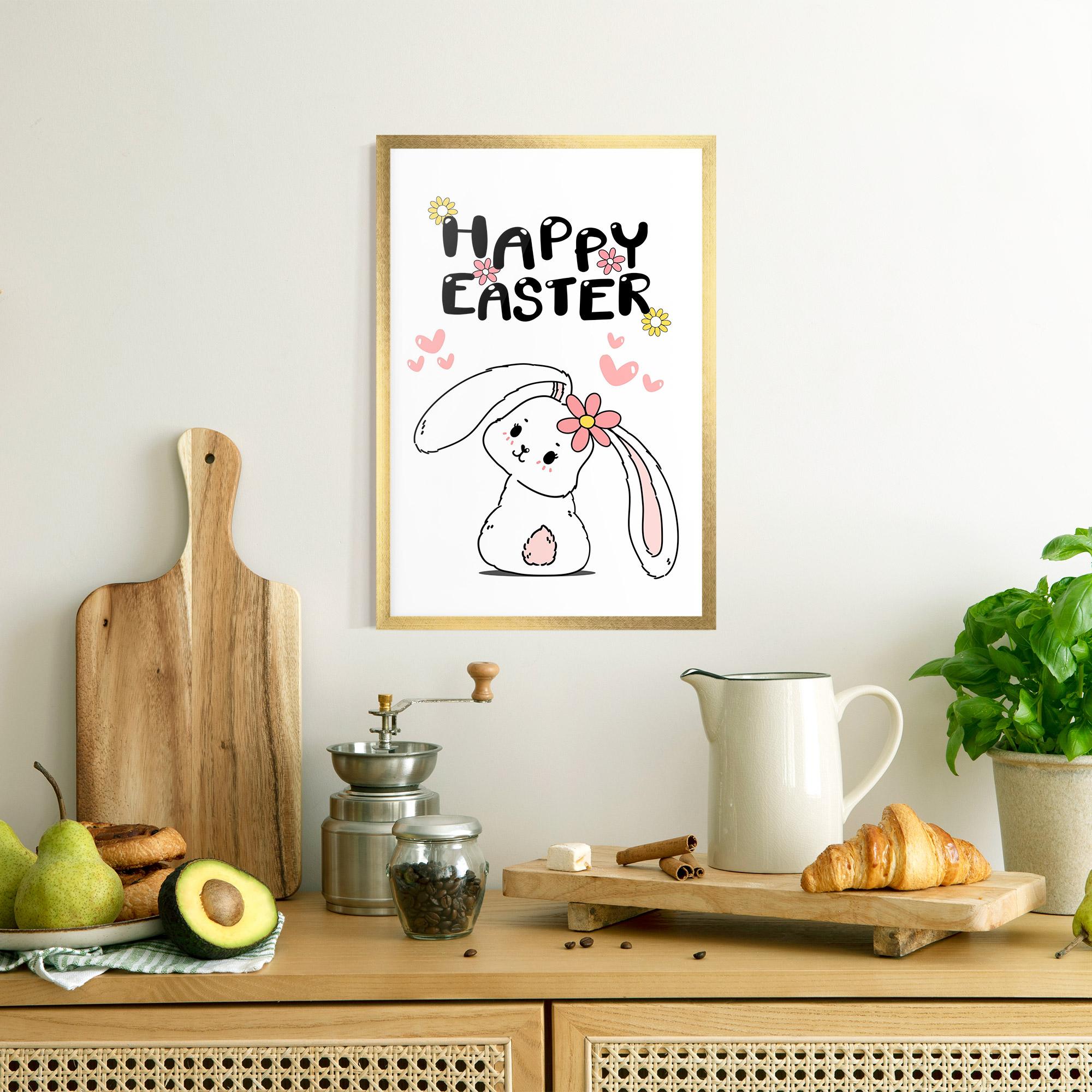 Poster Înrămat Cute Spring Bunny mockup 8
