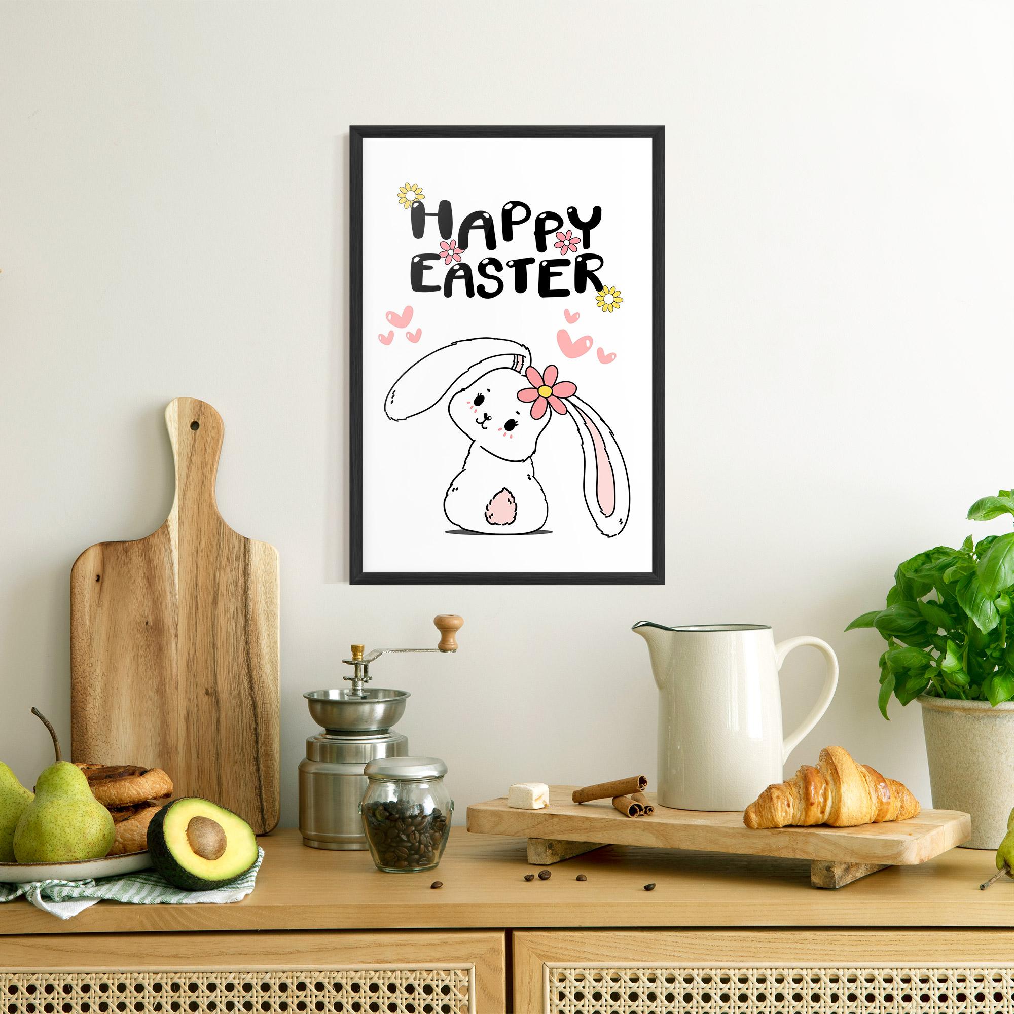 Poster Înrămat Cute Spring Bunny mockup 8