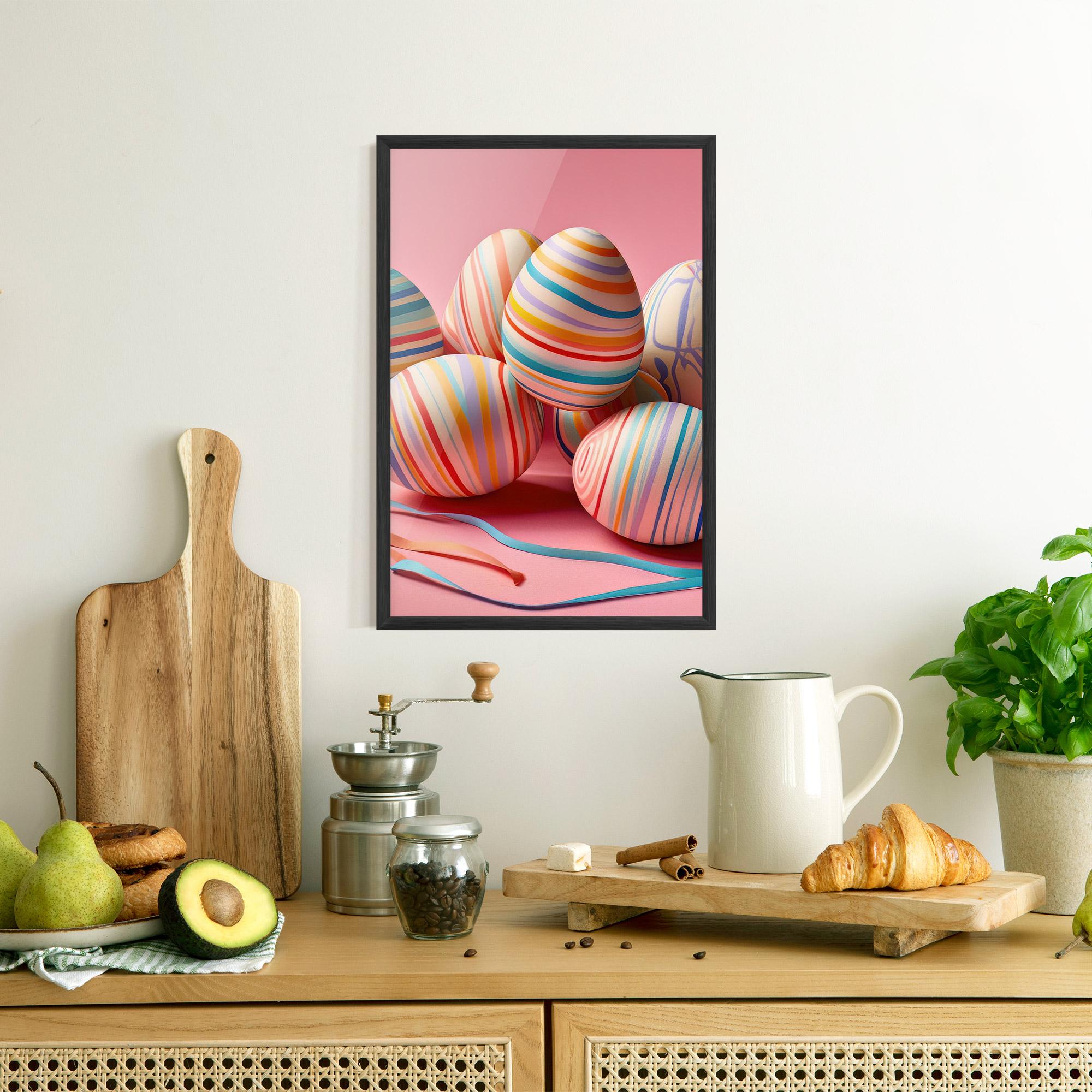 Poster Înrămat Easter Eggs Ribbons mockup 8