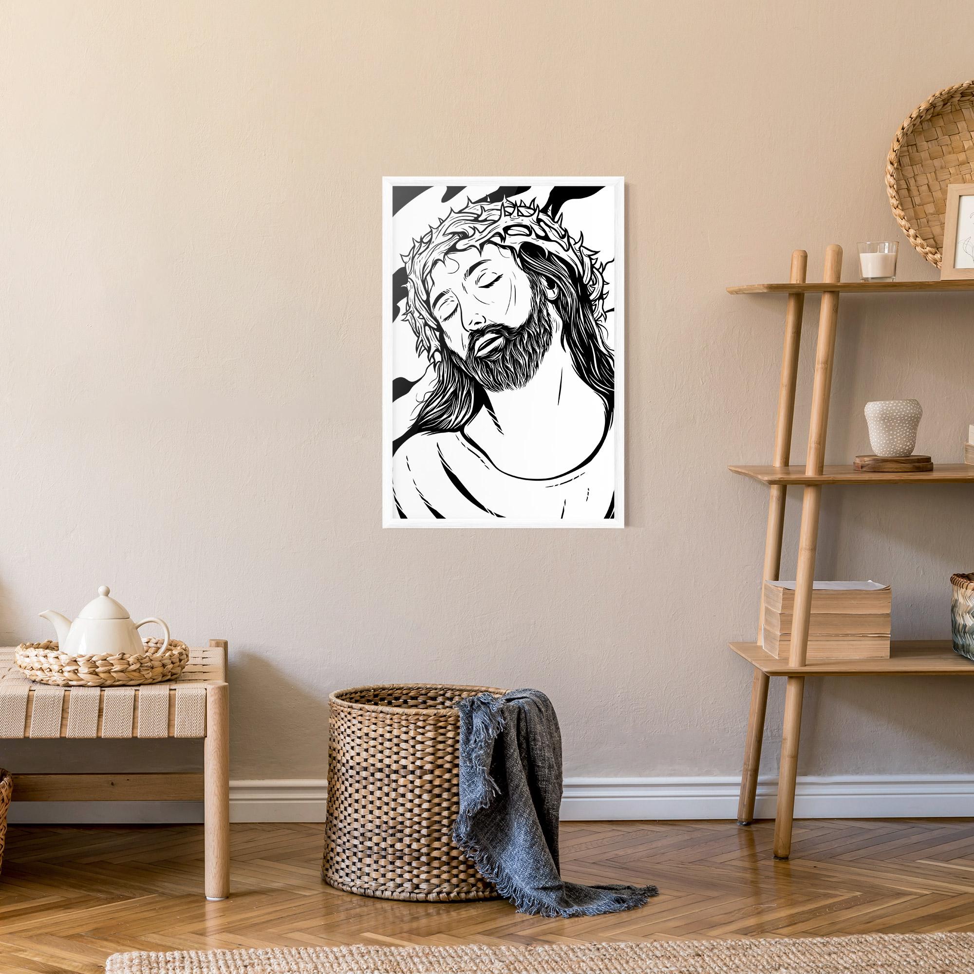 Poster Înrămat Black White Jesus mockup 9
