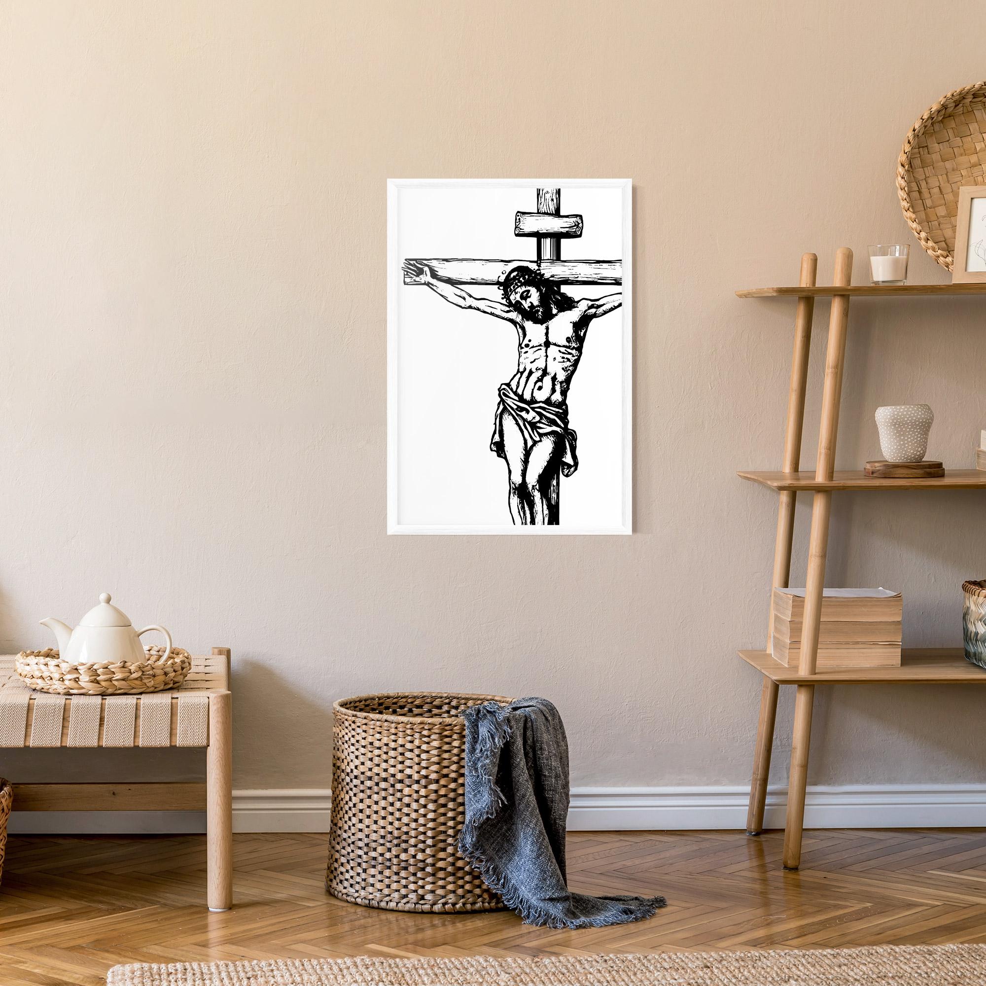 Poster Înrămat Jesus Black Line mockup 9