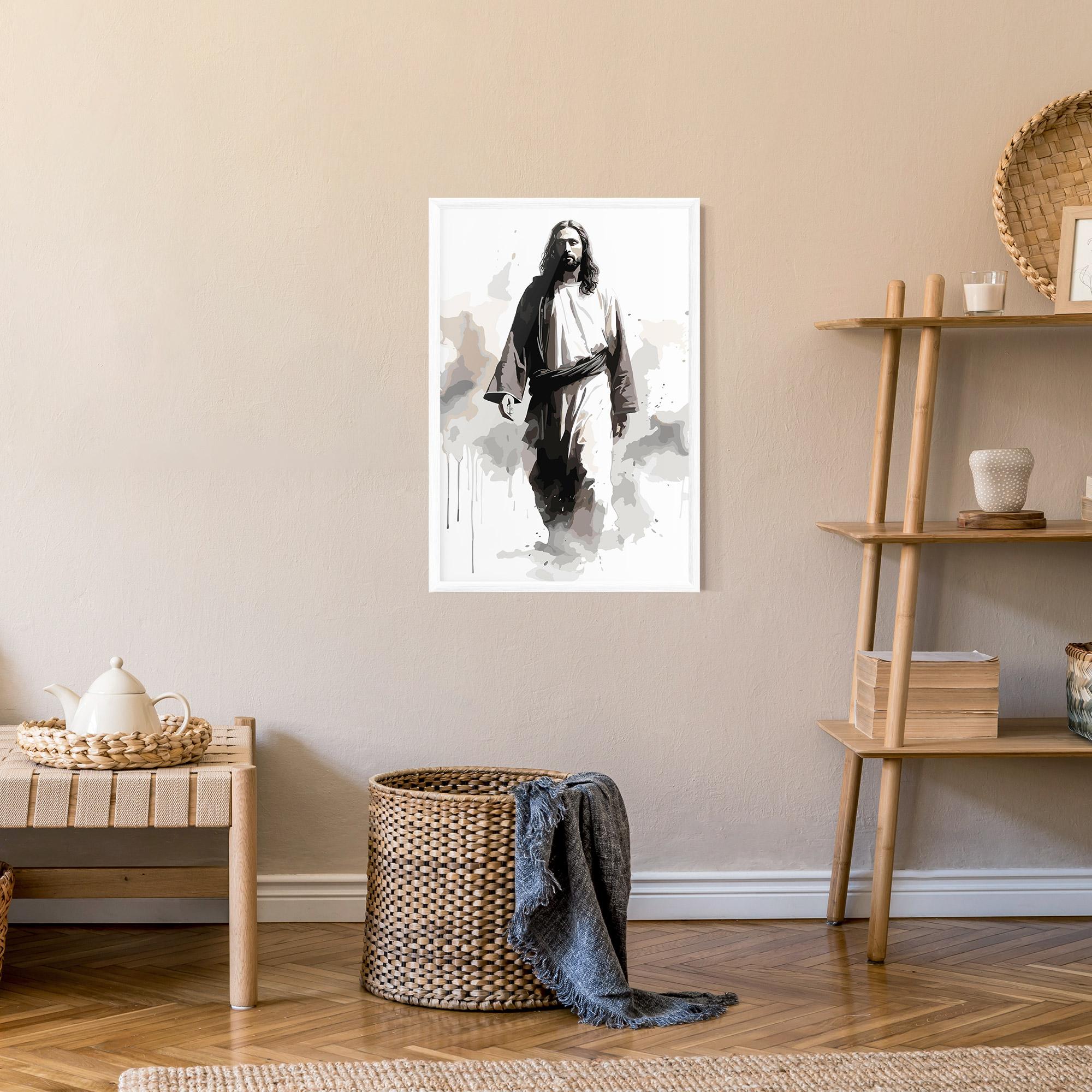 Poster Înrămat Watercolor Jesus mockup 9