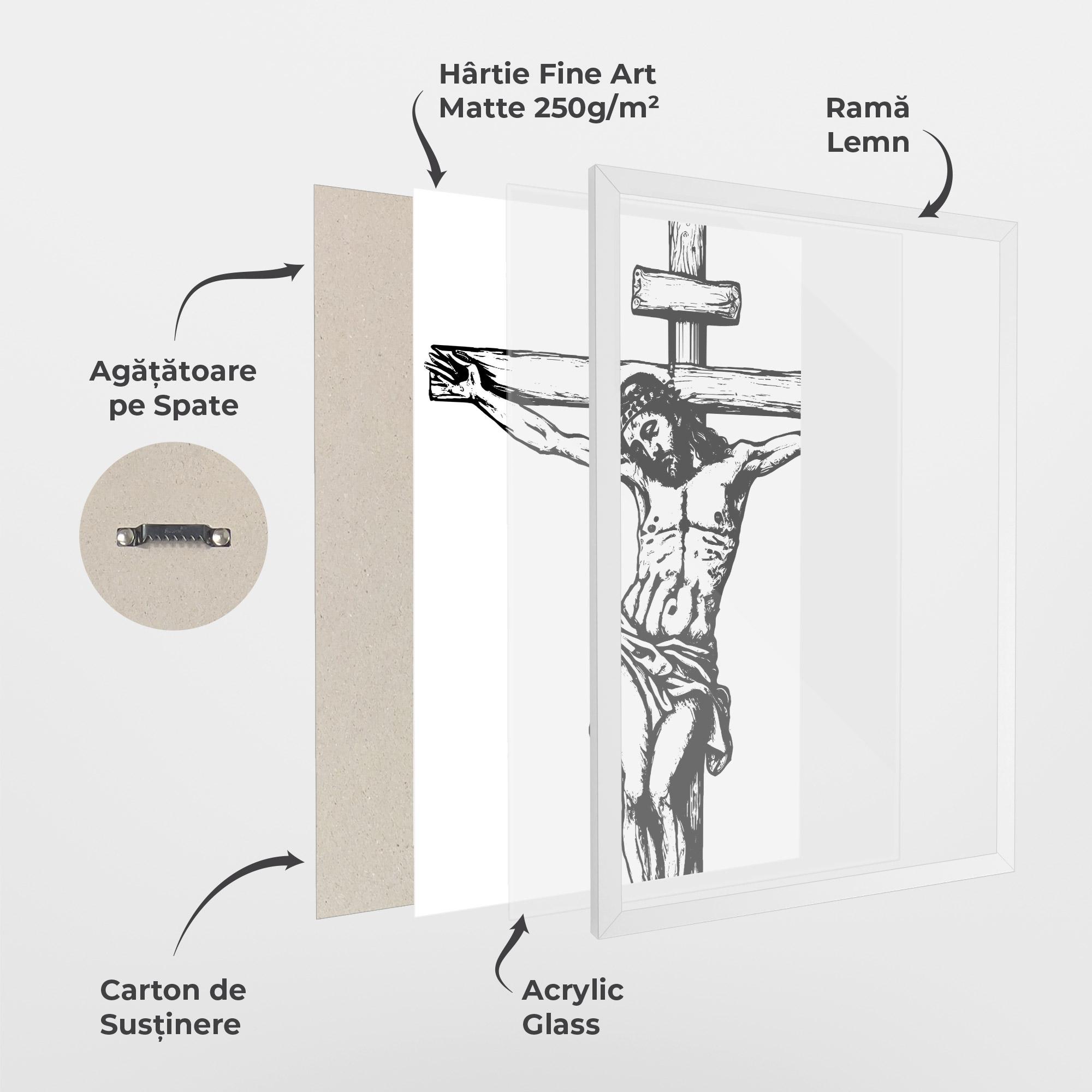 Poster Înrămat Jesus Black Line mockup 1