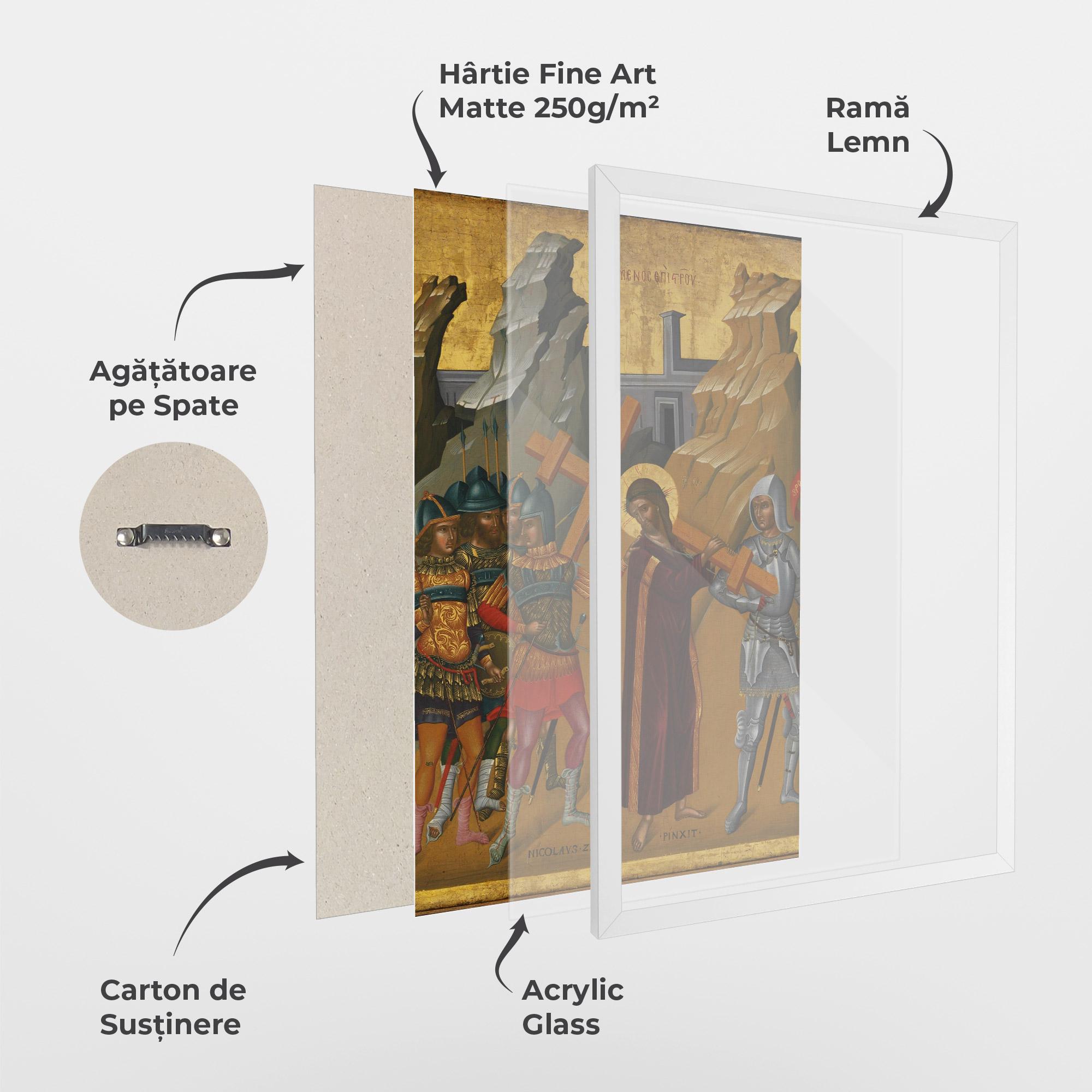 Poster Înrămat Walking With Cross mockup 1