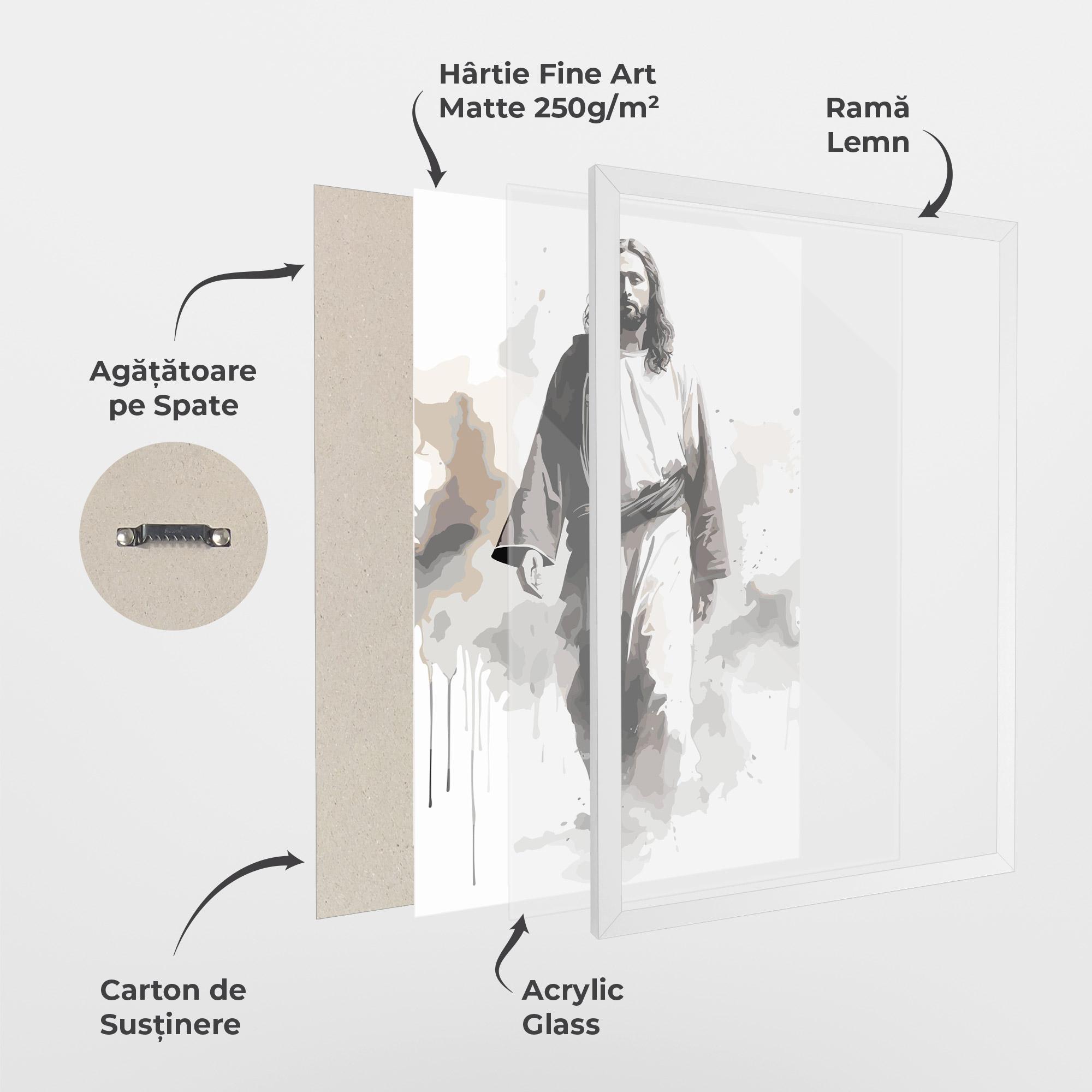 Poster Înrămat Watercolor Jesus mockup 1