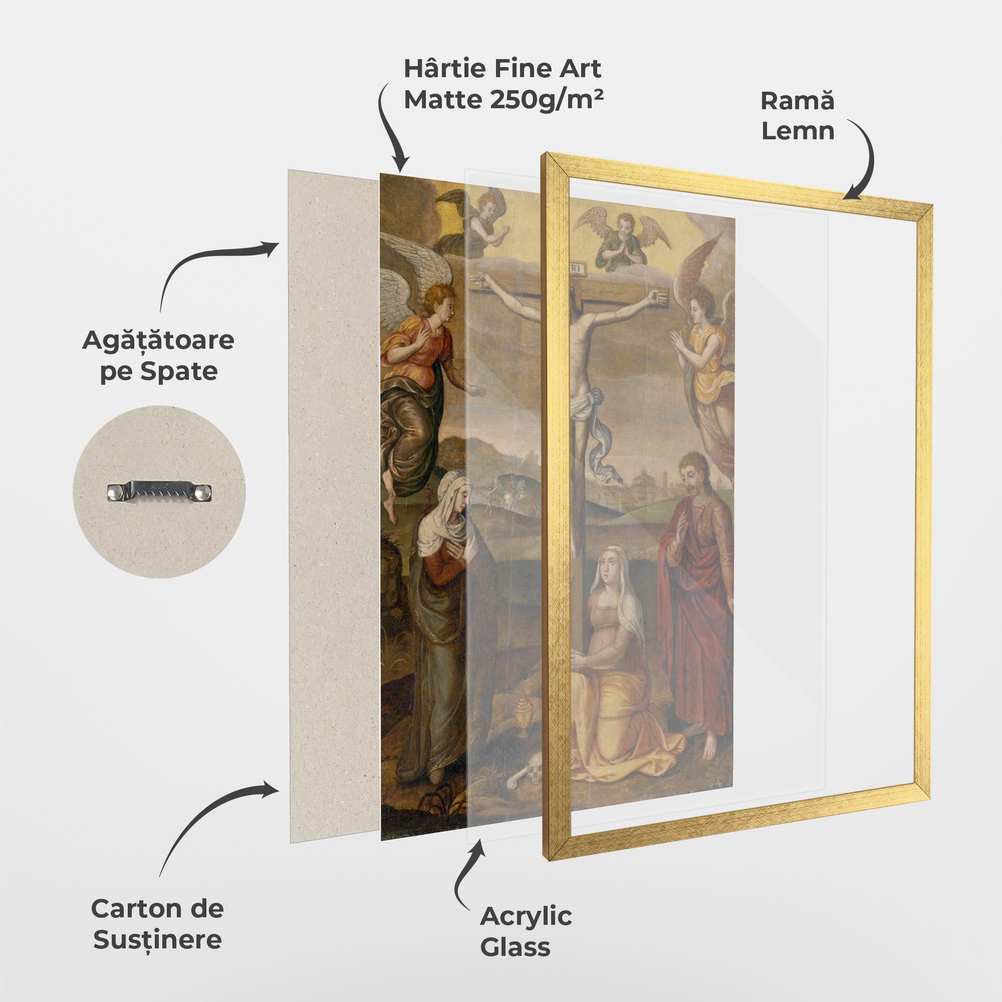 Poster Înrămat Holding Cross Jesus mockup 1