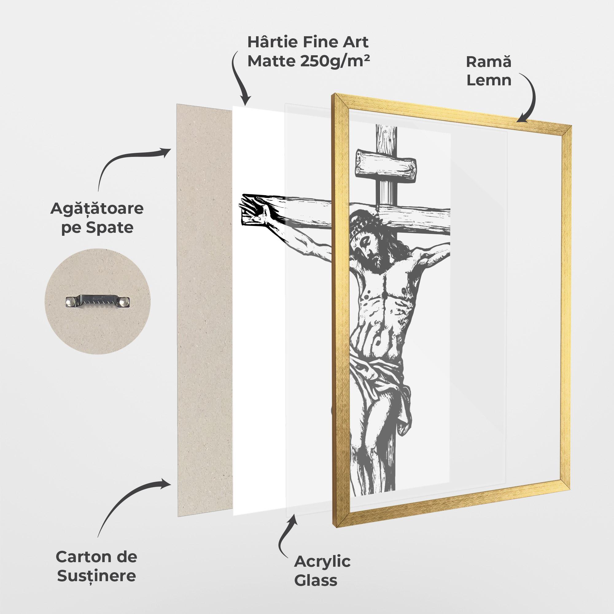 Poster Înrămat Jesus Black Line mockup 1