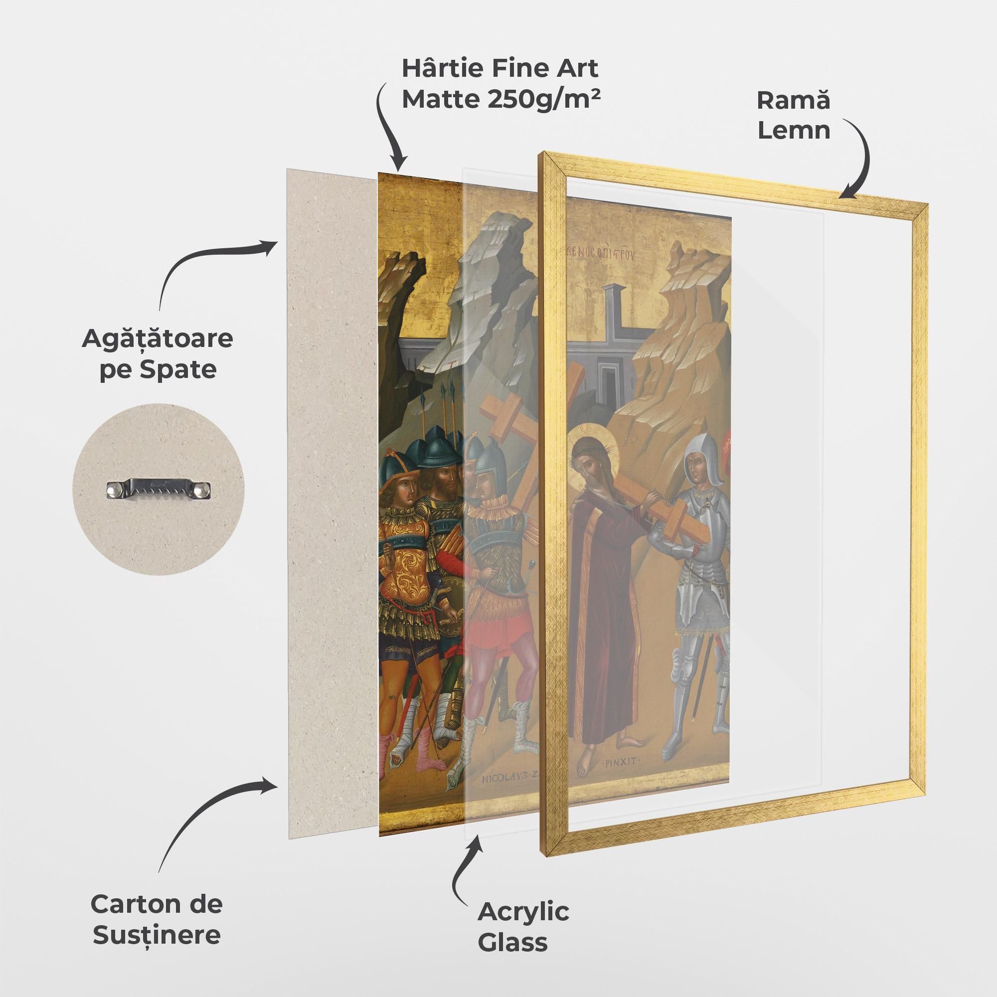 Poster Înrămat Walking With Cross mockup 1