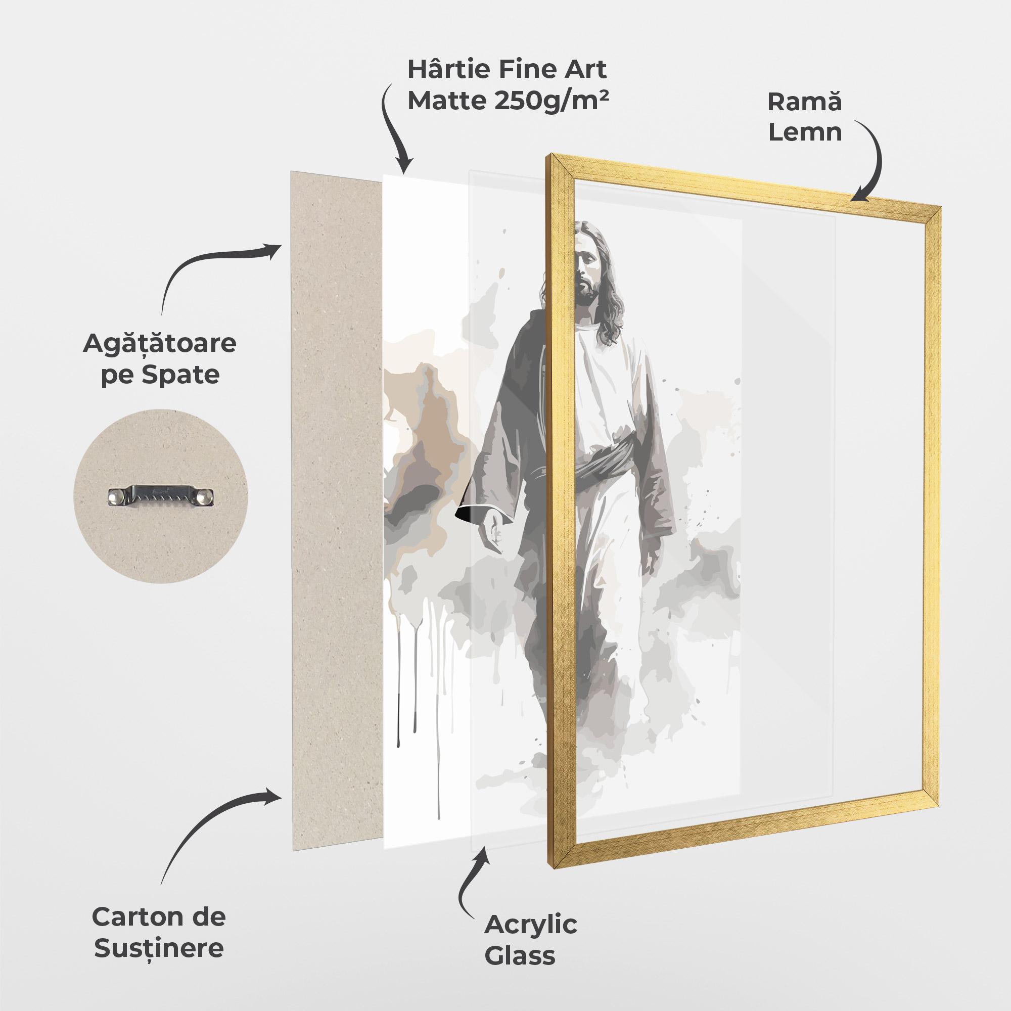 Poster Înrămat Watercolor Jesus mockup 1