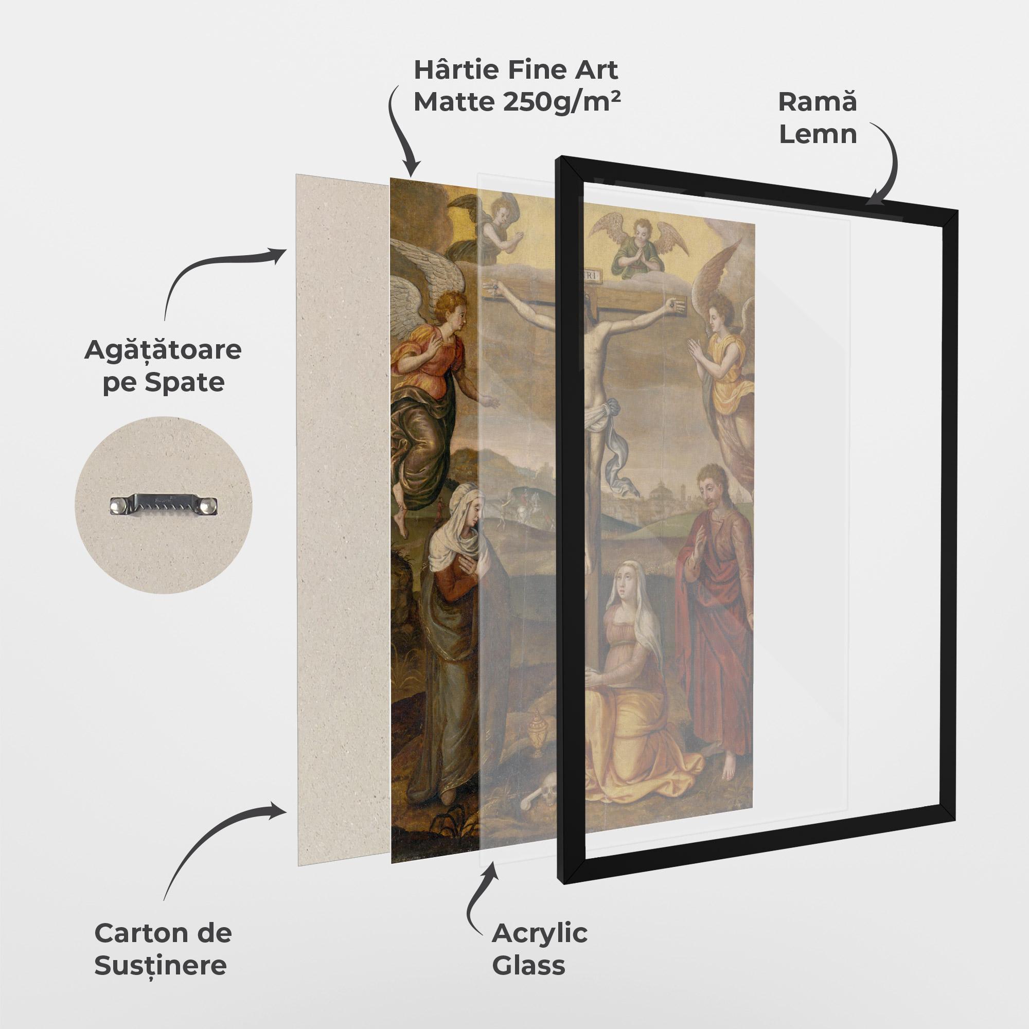 Poster Înrămat Holding Cross Jesus mockup 1