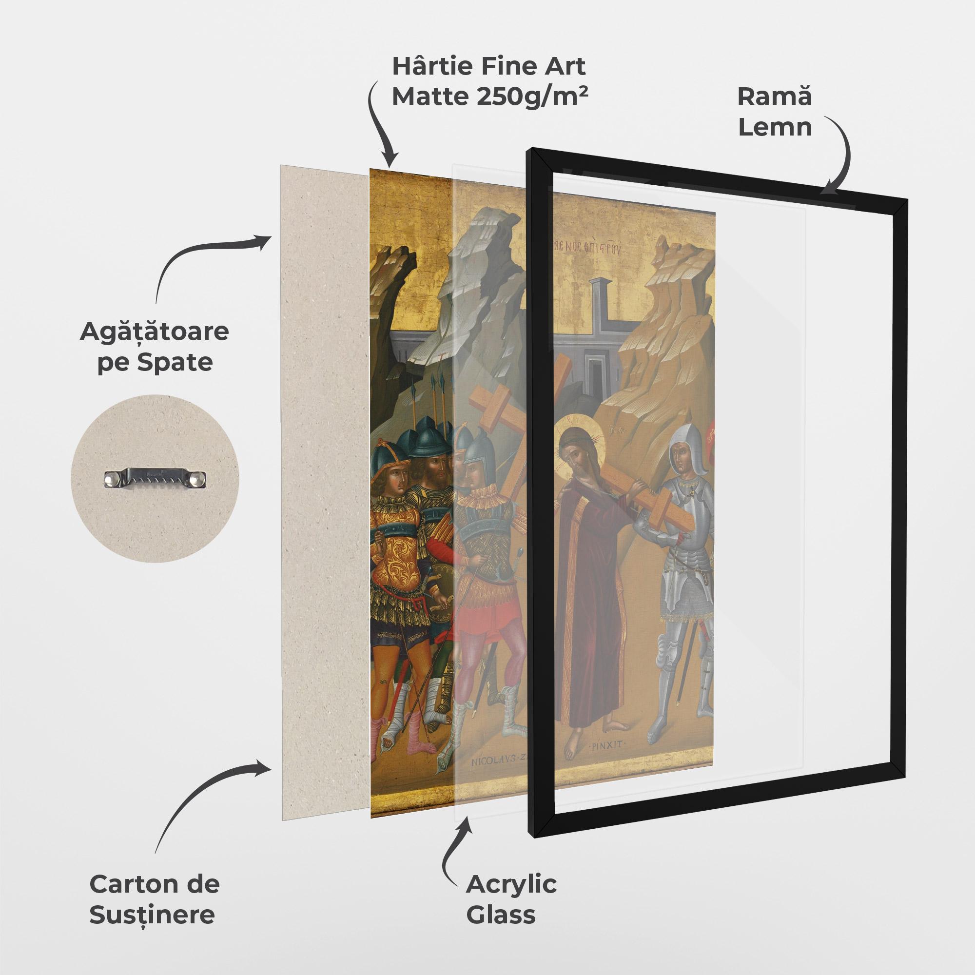 Poster Înrămat Walking With Cross mockup 1