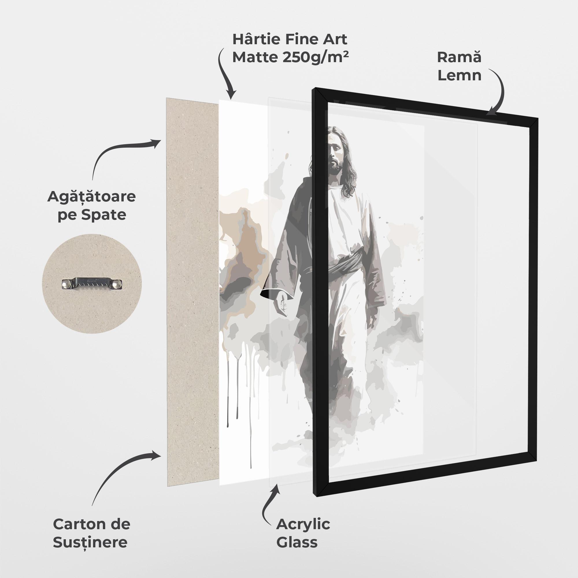 Poster Înrămat Watercolor Jesus mockup 1