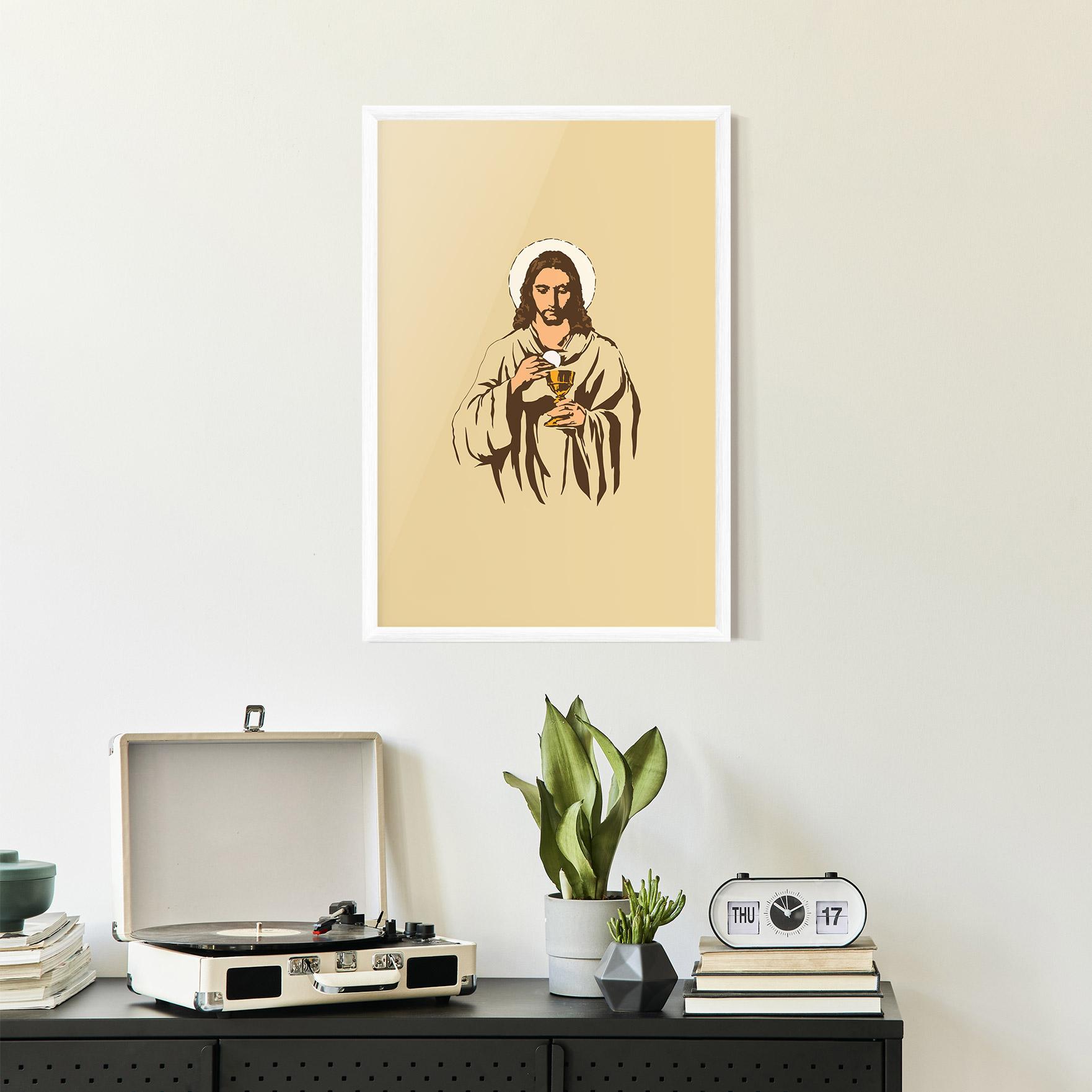 Poster Înrămat Cream Jesus mockup 2