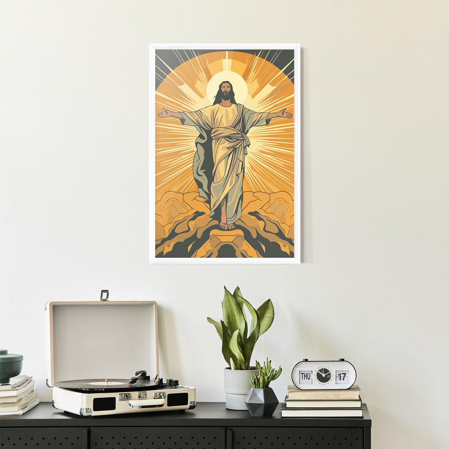 Poster Înrămat Sunset Jesus mockup 2