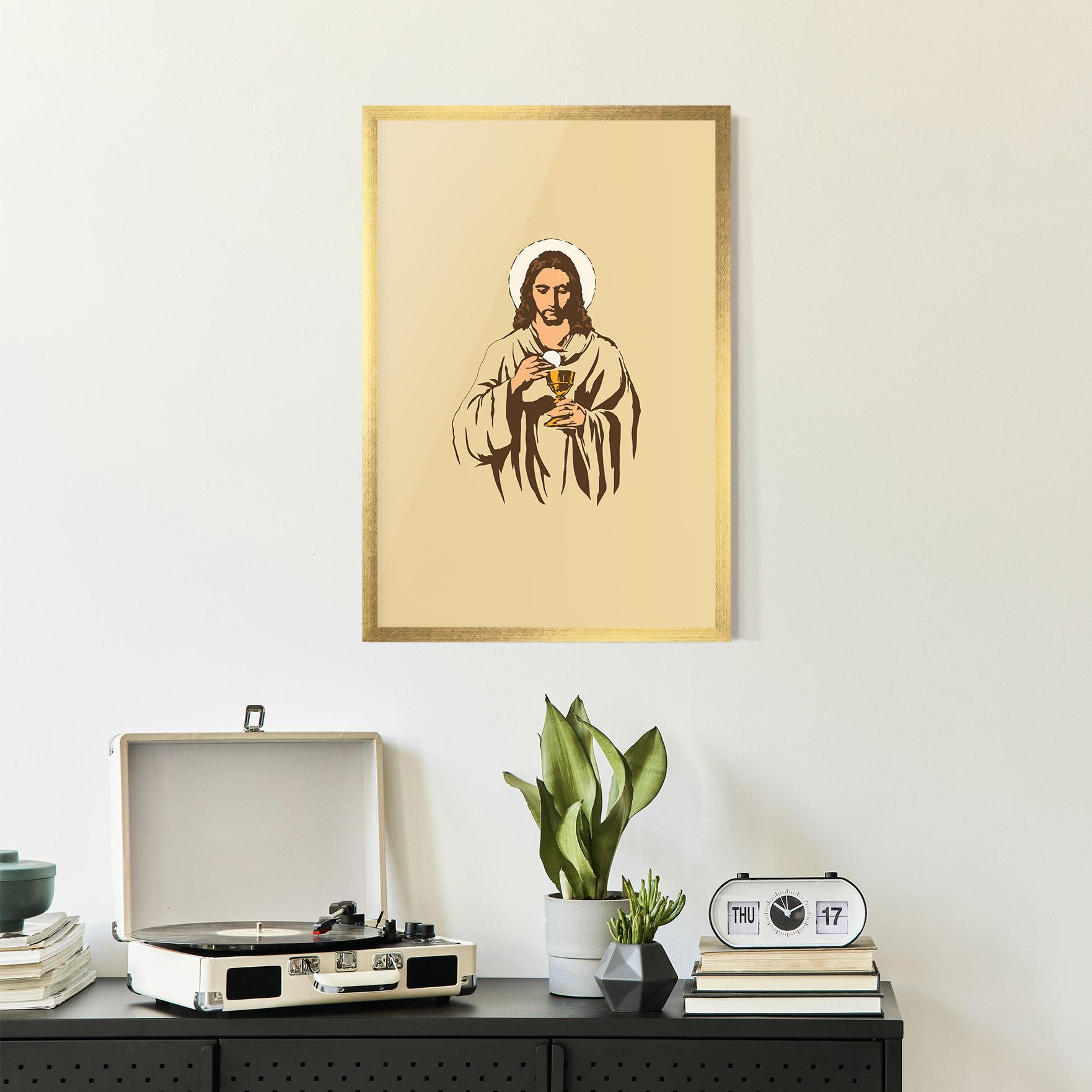 Poster Înrămat Cream Jesus mockup 2