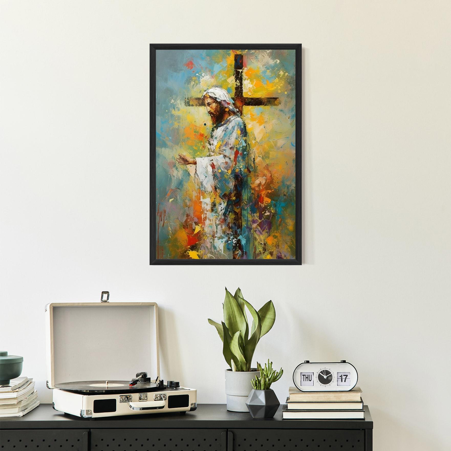 Poster Înrămat Christ Art Painting mockup 2