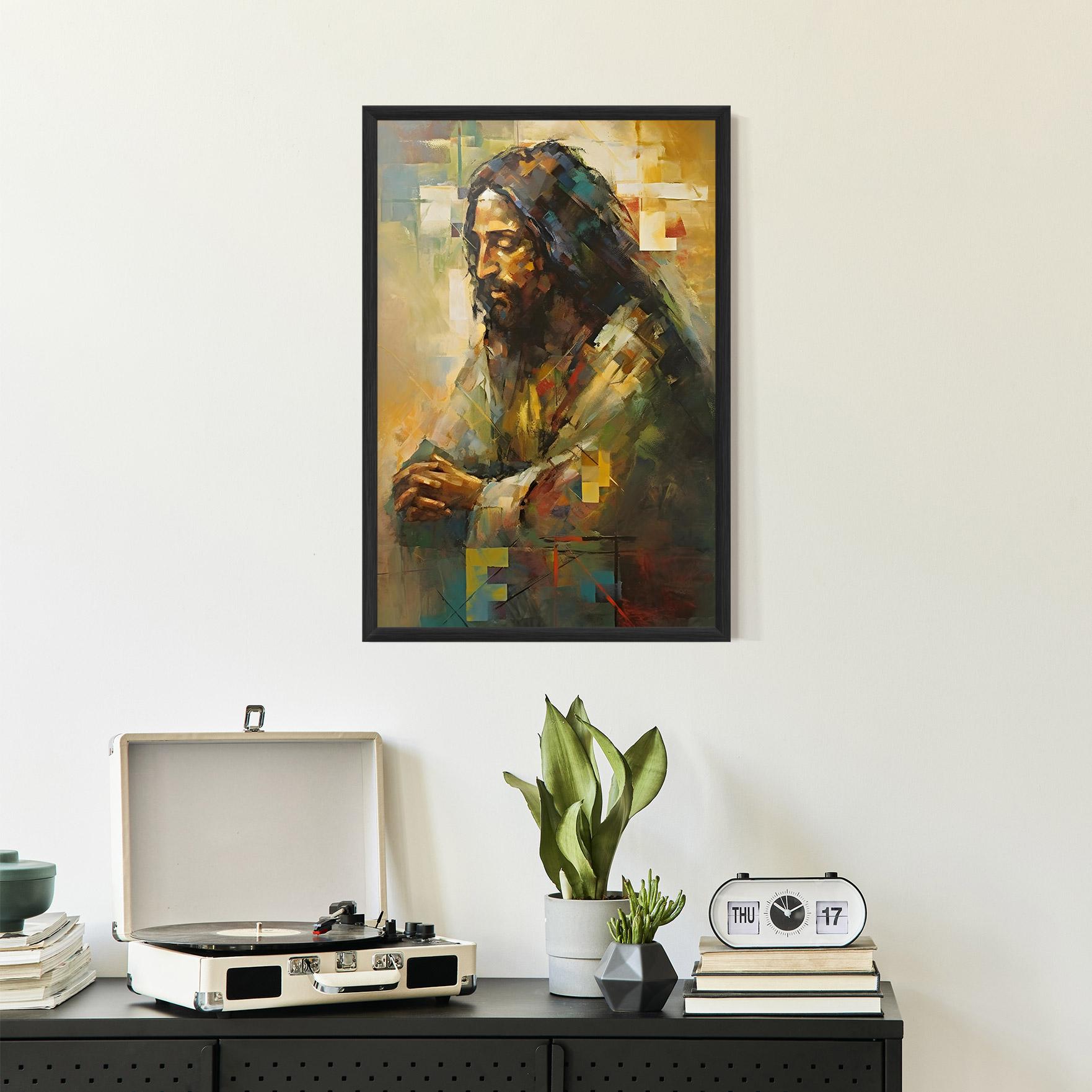Poster Înrămat Christ Painting Art mockup 2