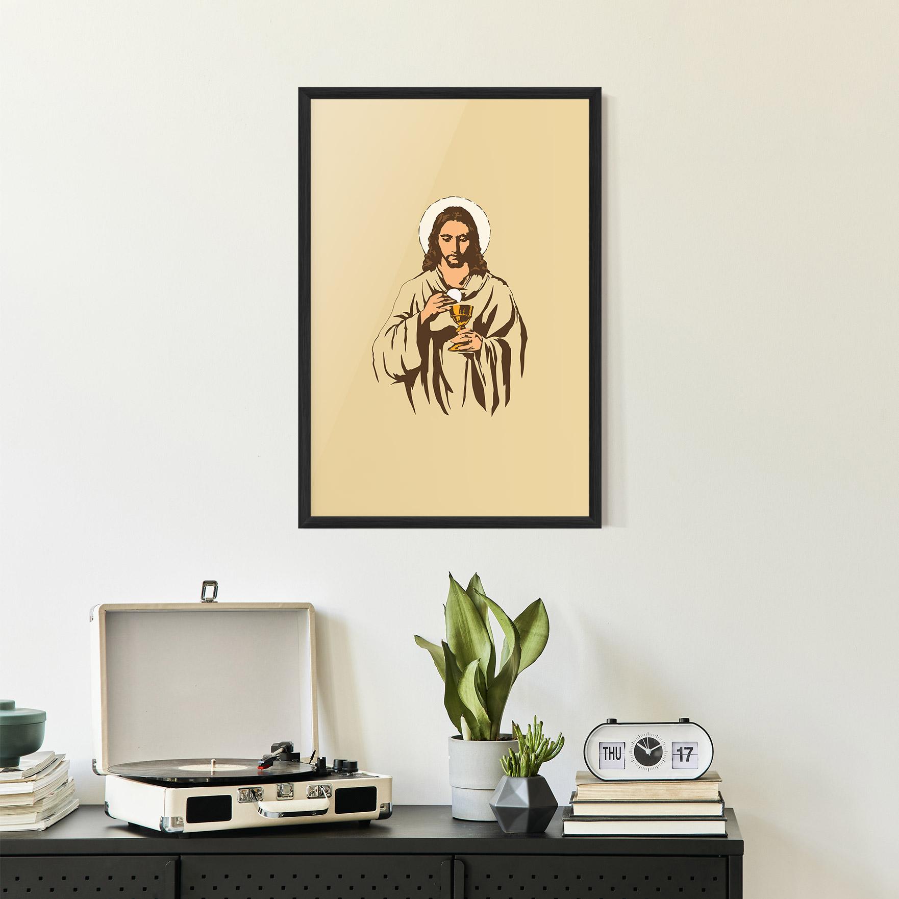 Poster Înrămat Cream Jesus mockup 2
