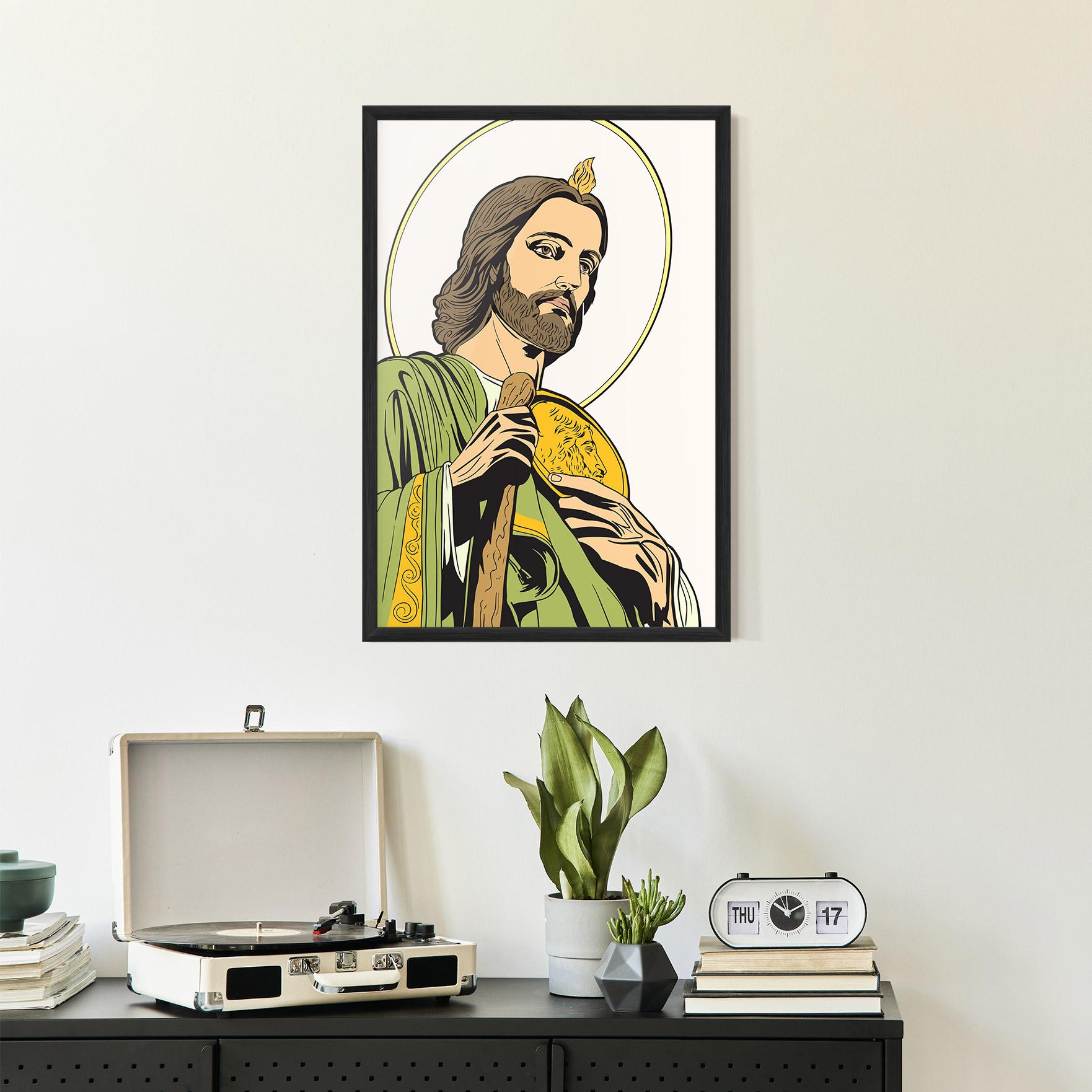 Poster Înrămat Green Jesus mockup 2