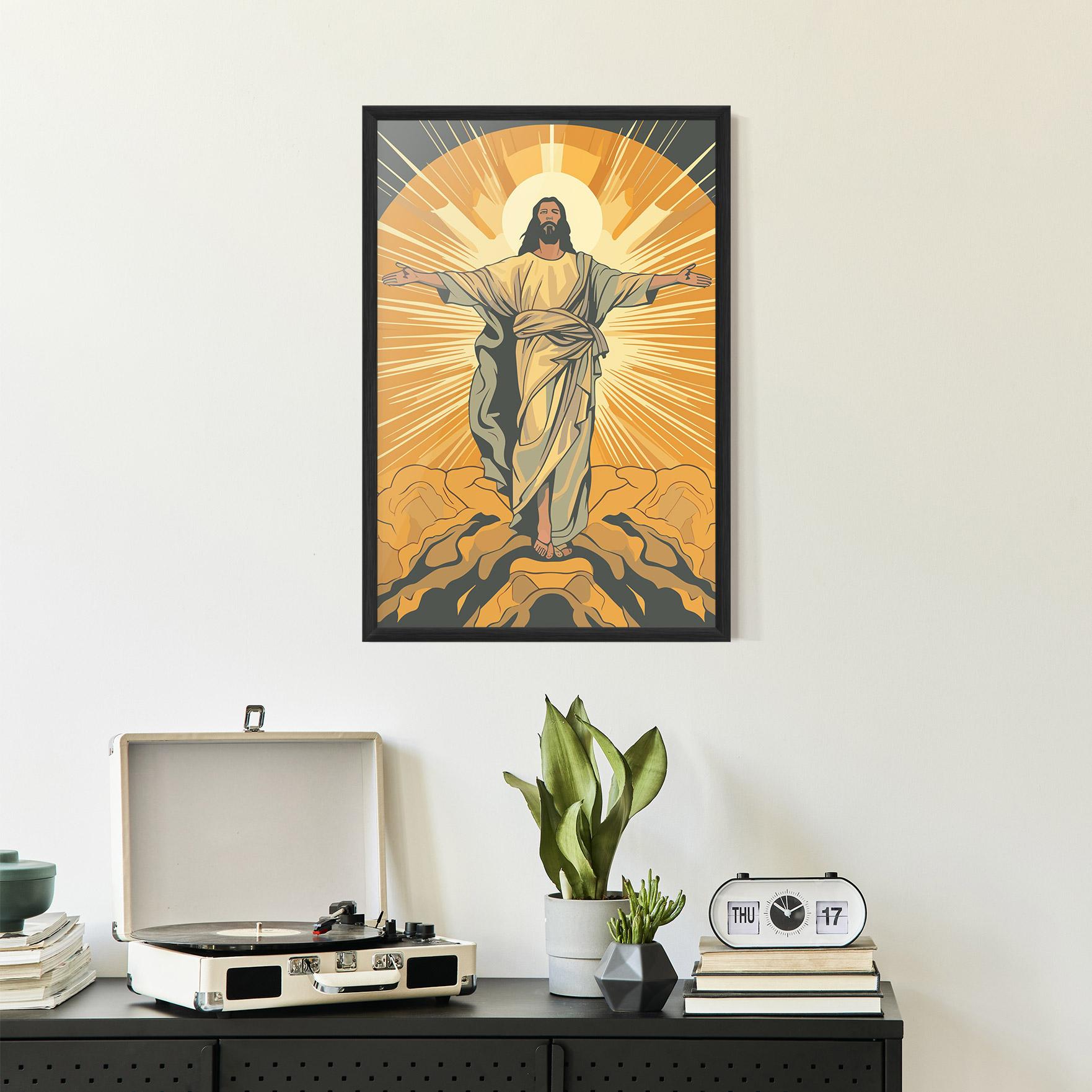 Poster Înrămat Sunset Jesus mockup 2