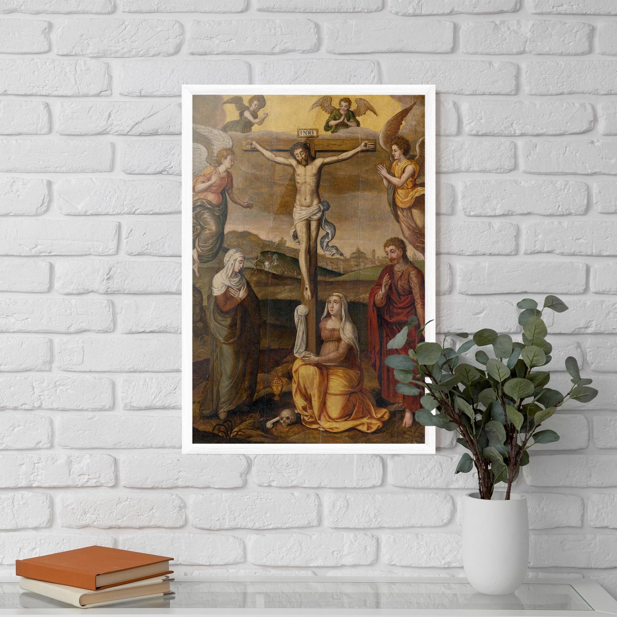 Poster Înrămat Holding Cross Jesus mockup 5