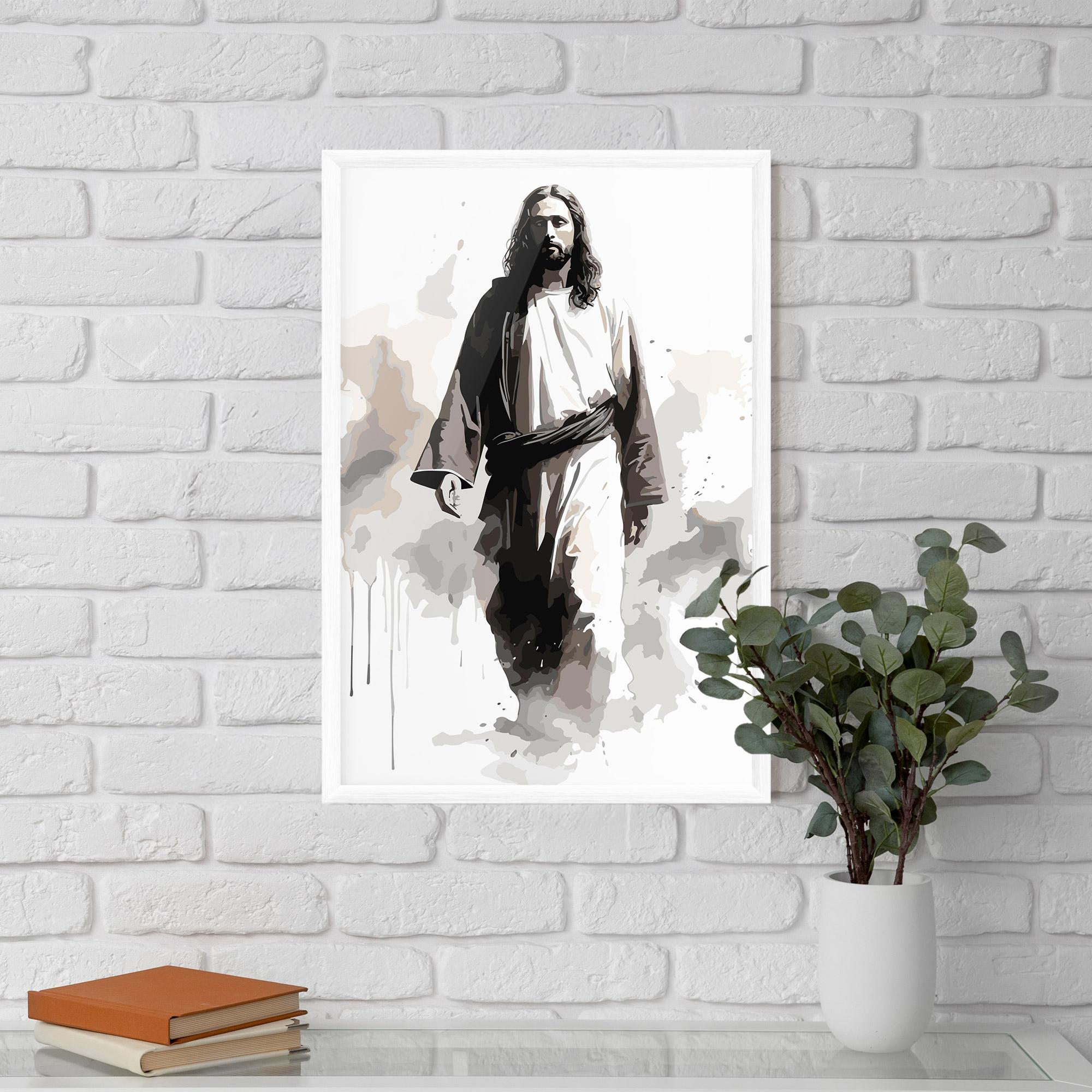 Poster Înrămat Watercolor Jesus mockup 5