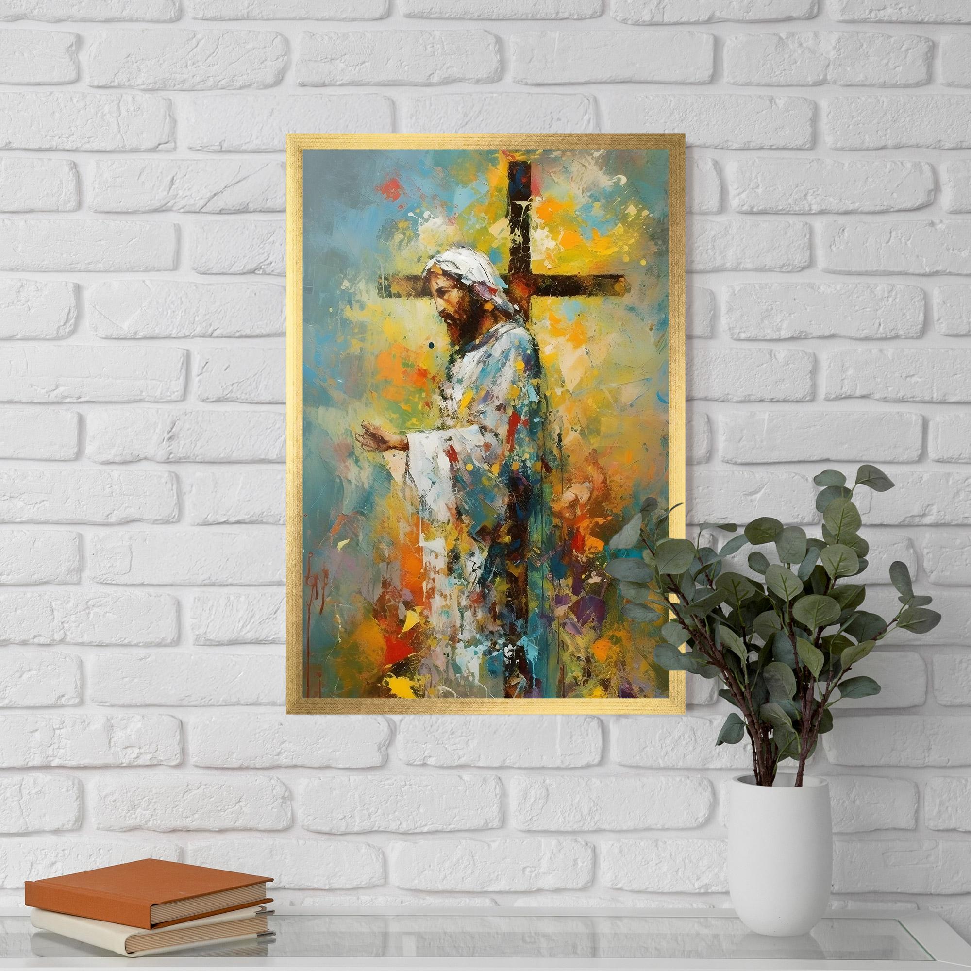 Poster Înrămat Christ Art Painting mockup 5