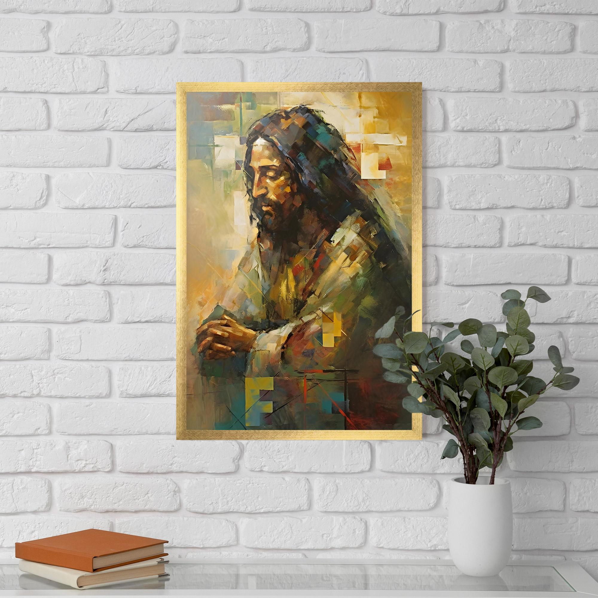 Poster Înrămat Christ Painting Art mockup 5