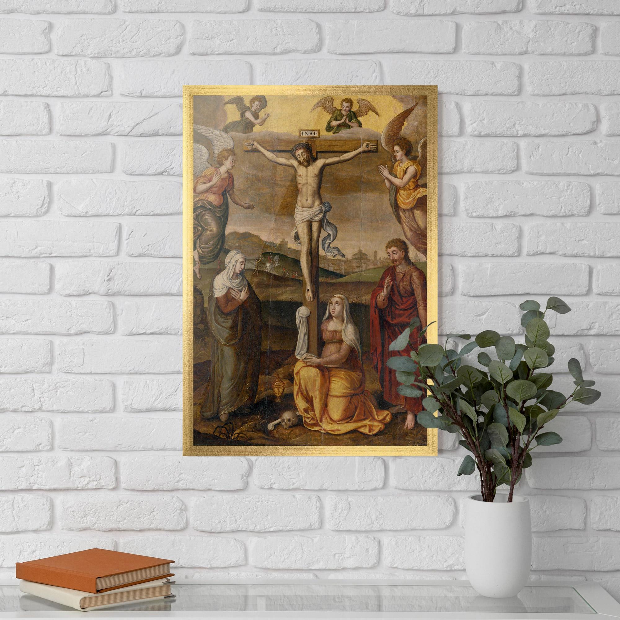 Poster Înrămat Holding Cross Jesus mockup 5