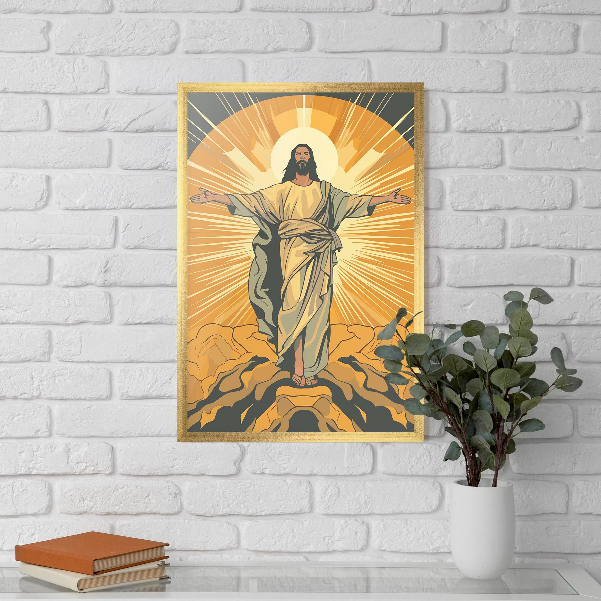 Poster Înrămat Sunset Jesus mockup 5
