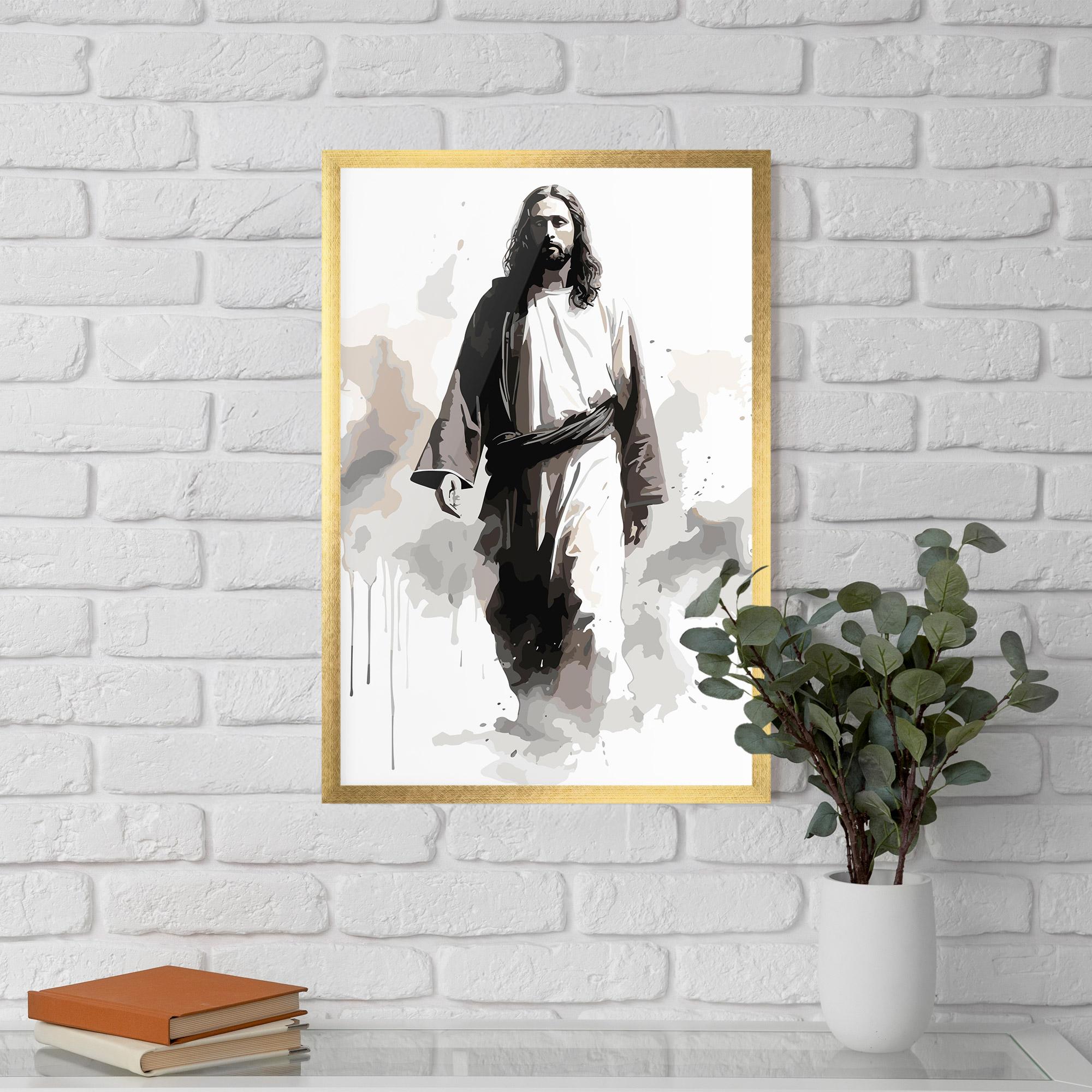 Poster Înrămat Watercolor Jesus mockup 5