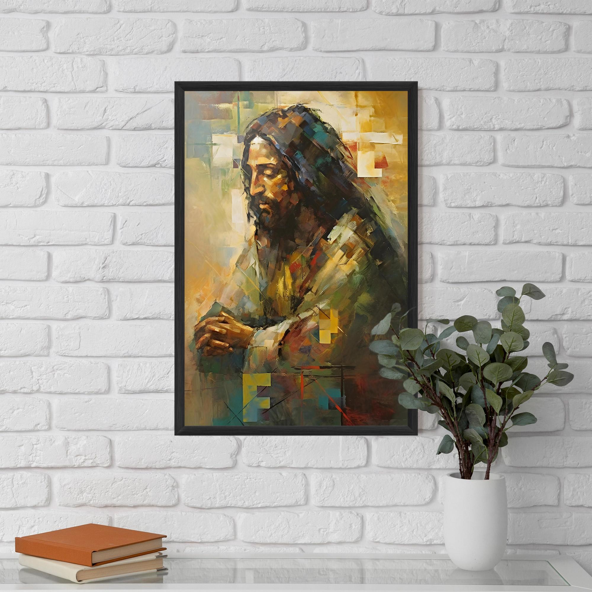 Poster Înrămat Christ Painting Art mockup 5