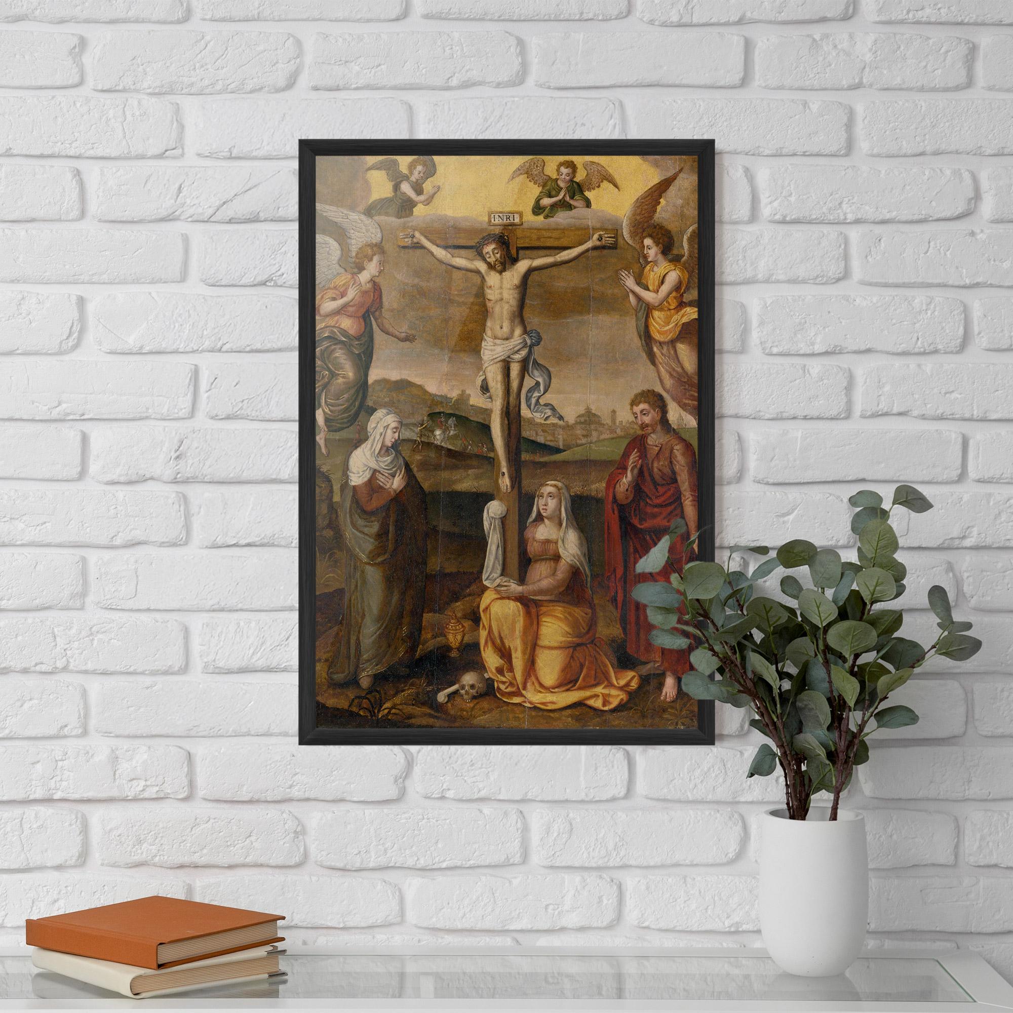 Poster Înrămat Holding Cross Jesus mockup 5