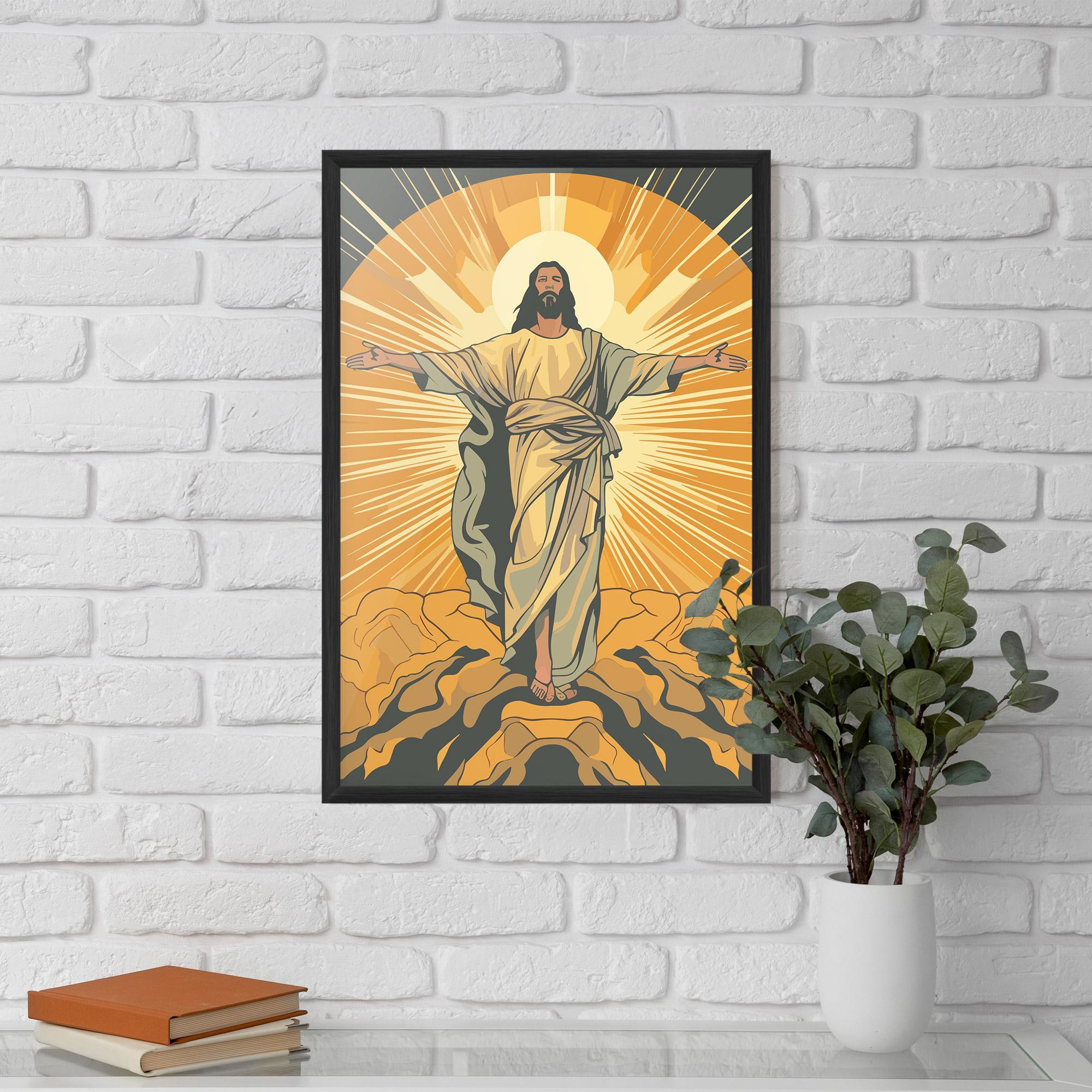 Poster Înrămat Sunset Jesus mockup 5