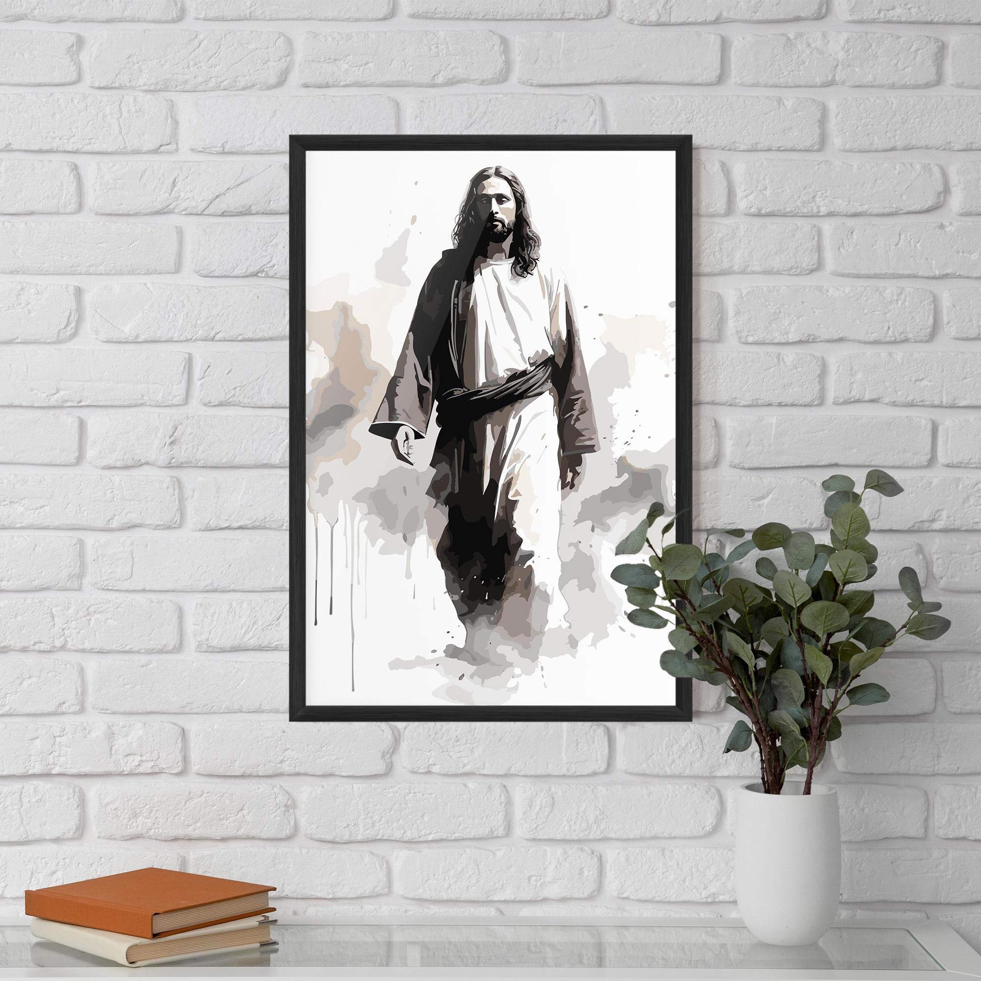 Poster Înrămat Watercolor Jesus mockup 5