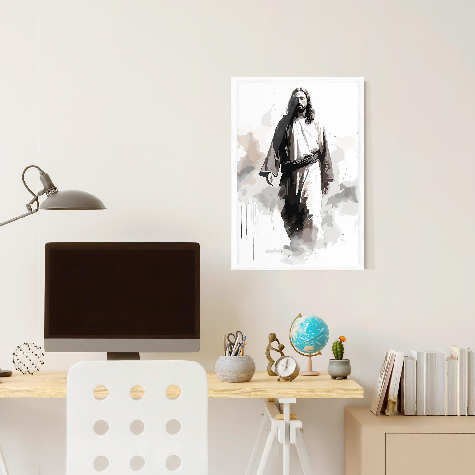Poster Înrămat Watercolor Jesus mockup 6