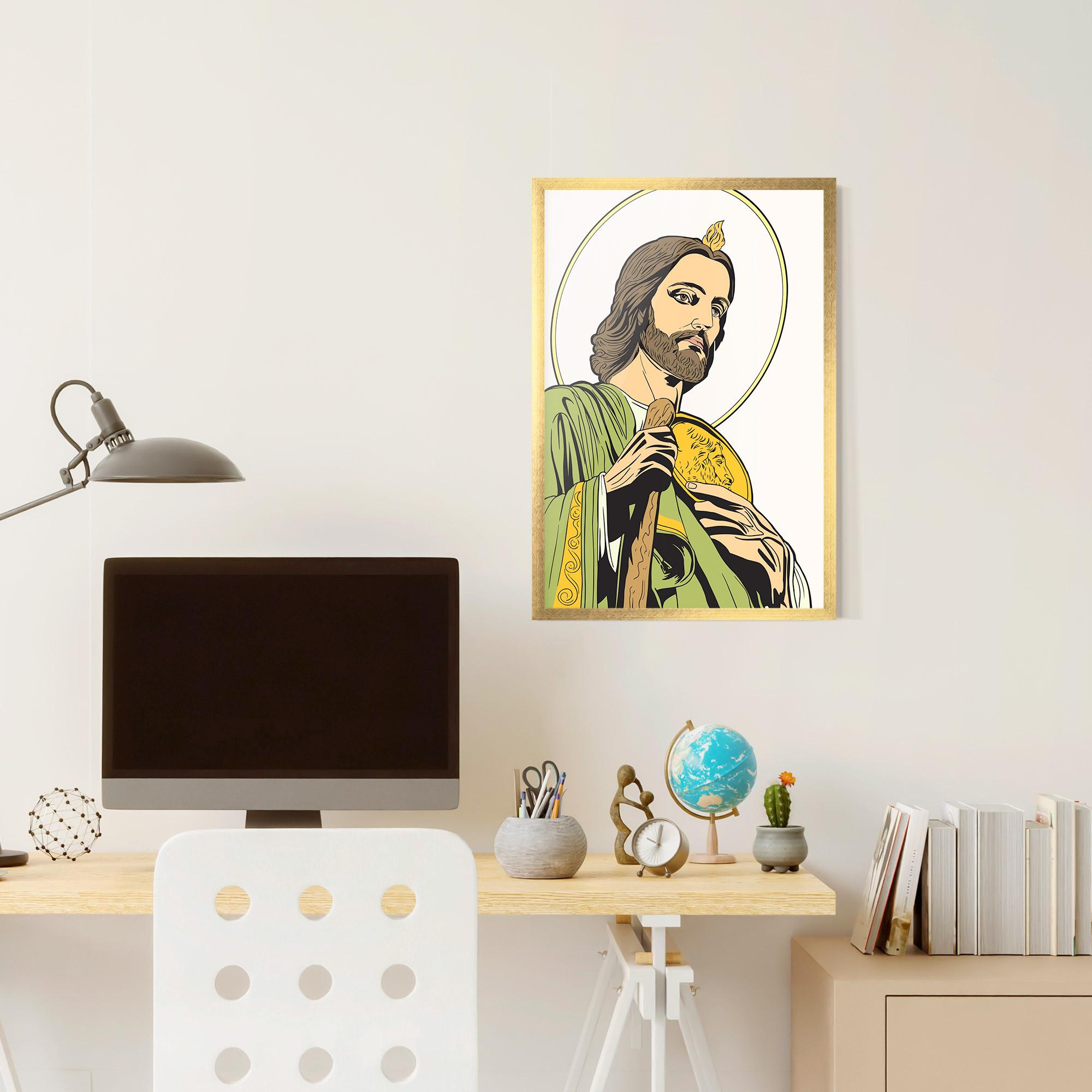 Poster Înrămat Green Jesus mockup 6