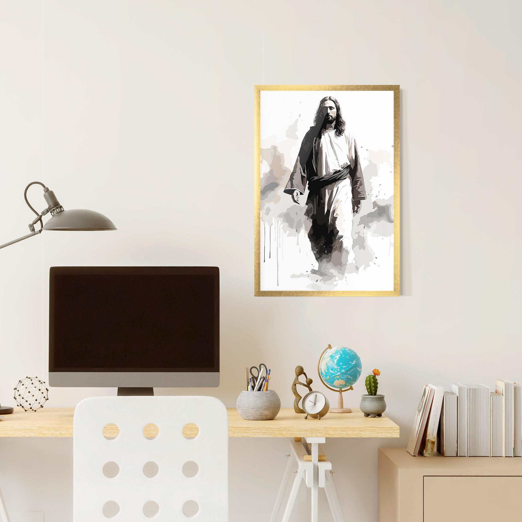 Poster Înrămat Watercolor Jesus mockup 6
