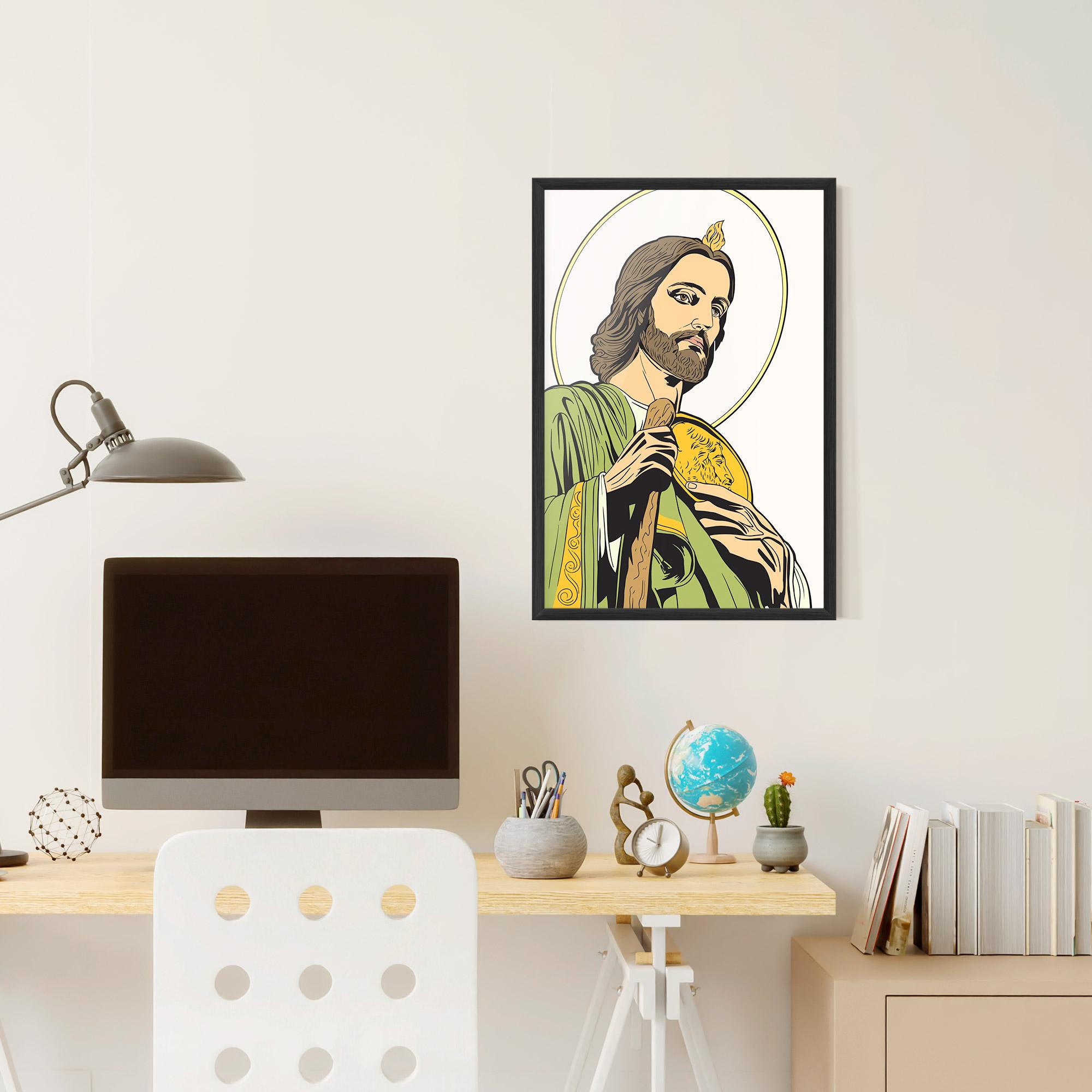 Poster Înrămat Green Jesus mockup 6