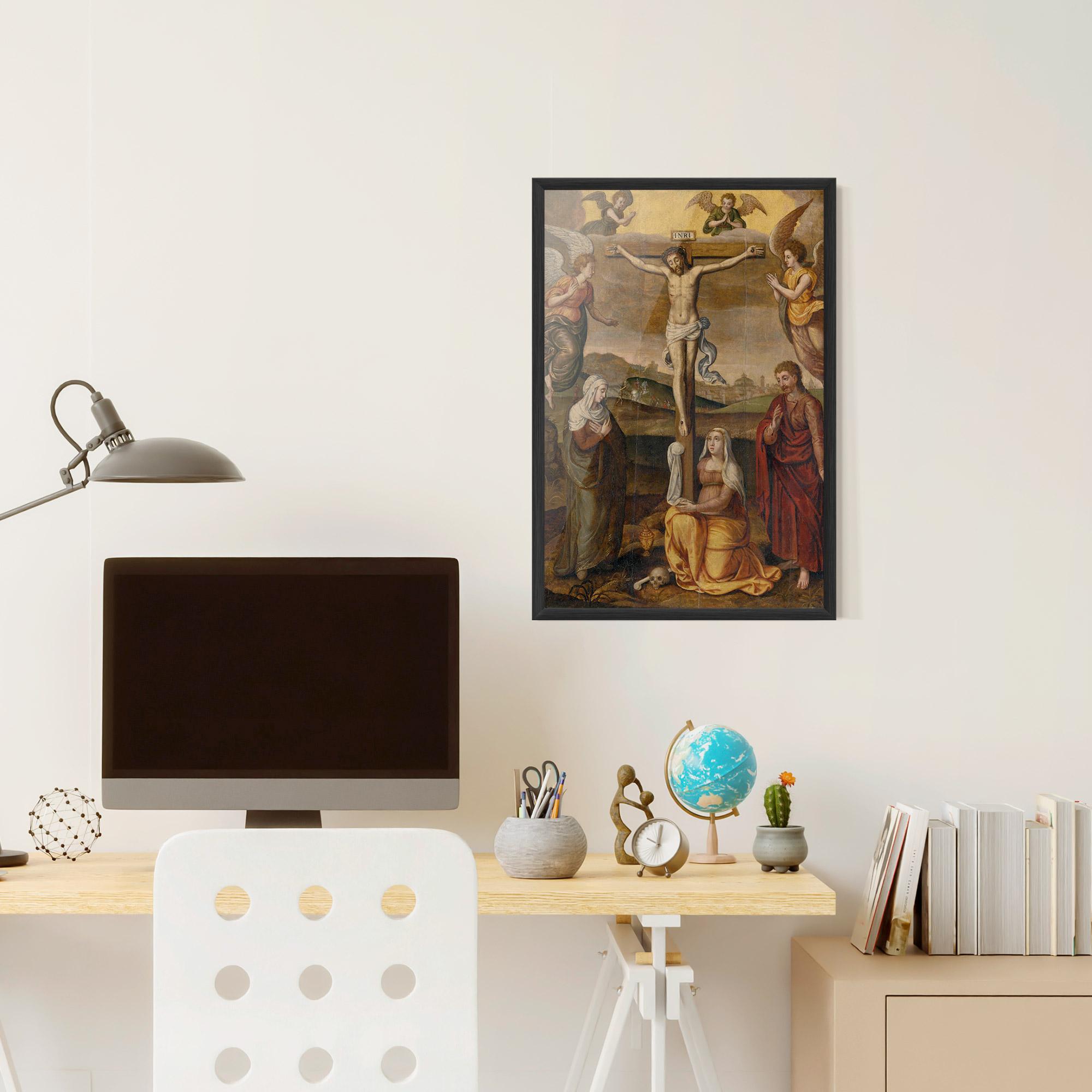 Poster Înrămat Holding Cross Jesus mockup 6