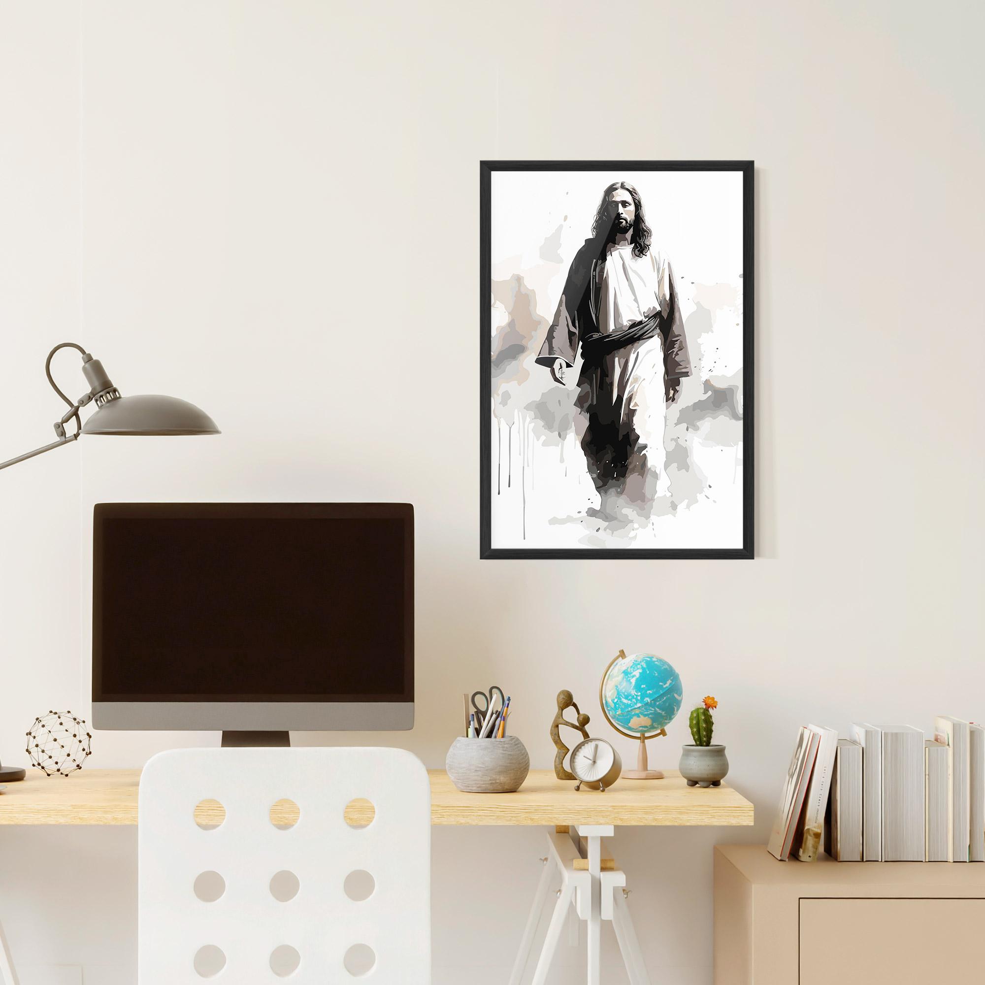 Poster Înrămat Watercolor Jesus mockup 6
