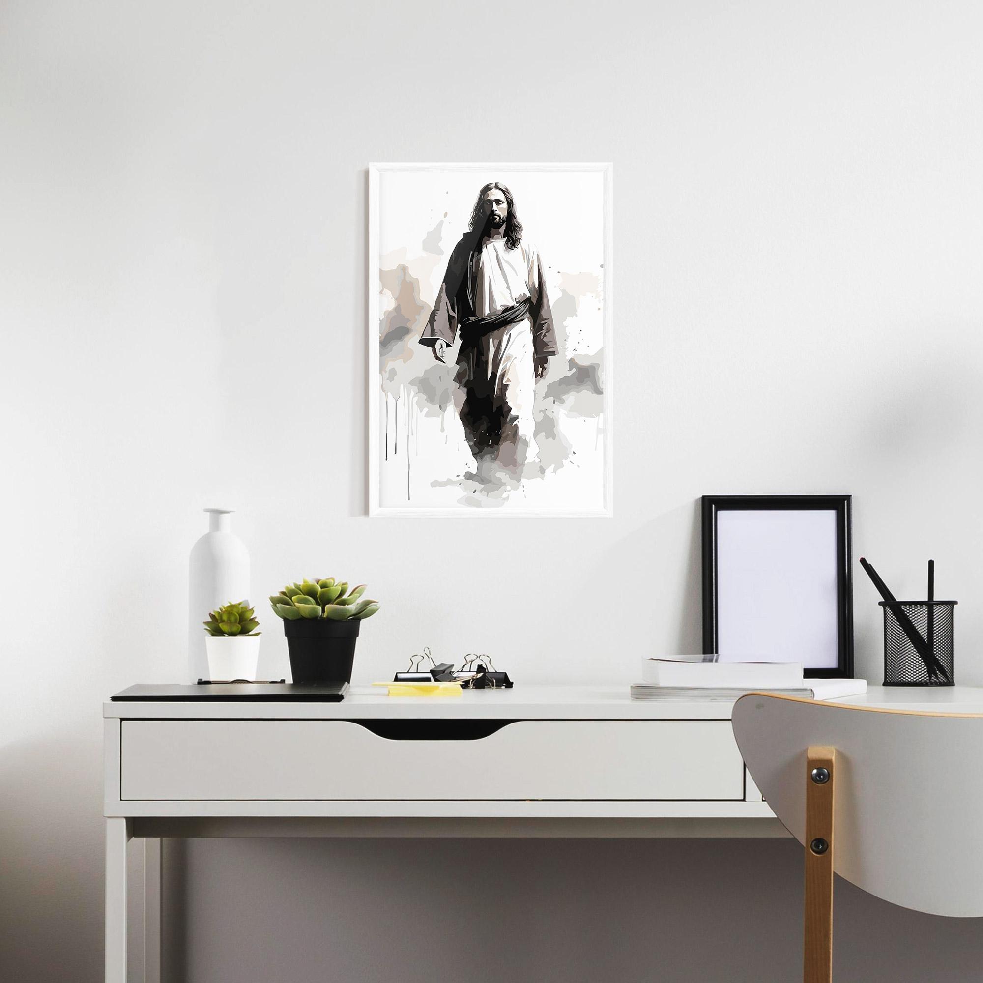 Poster Înrămat Watercolor Jesus mockup 7