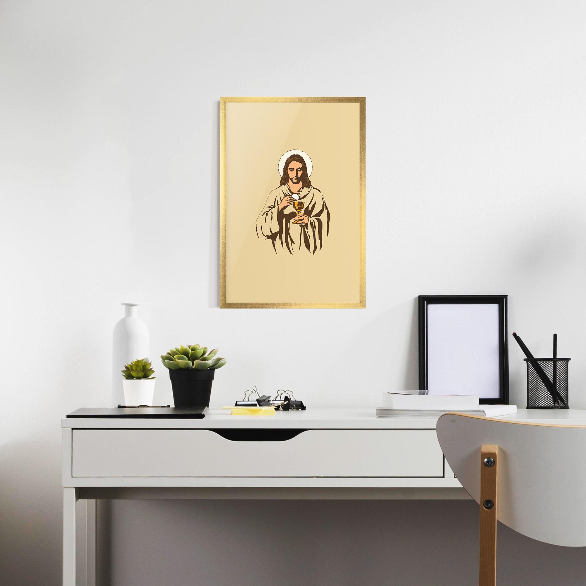 Poster Înrămat Cream Jesus mockup 7
