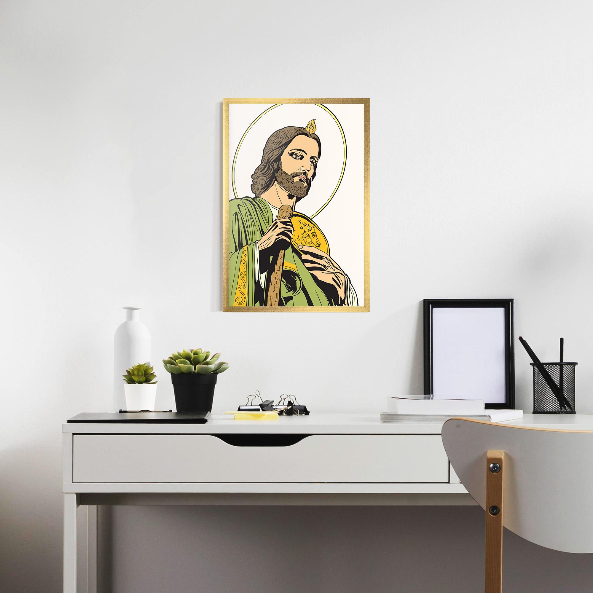 Poster Înrămat Green Jesus mockup 7