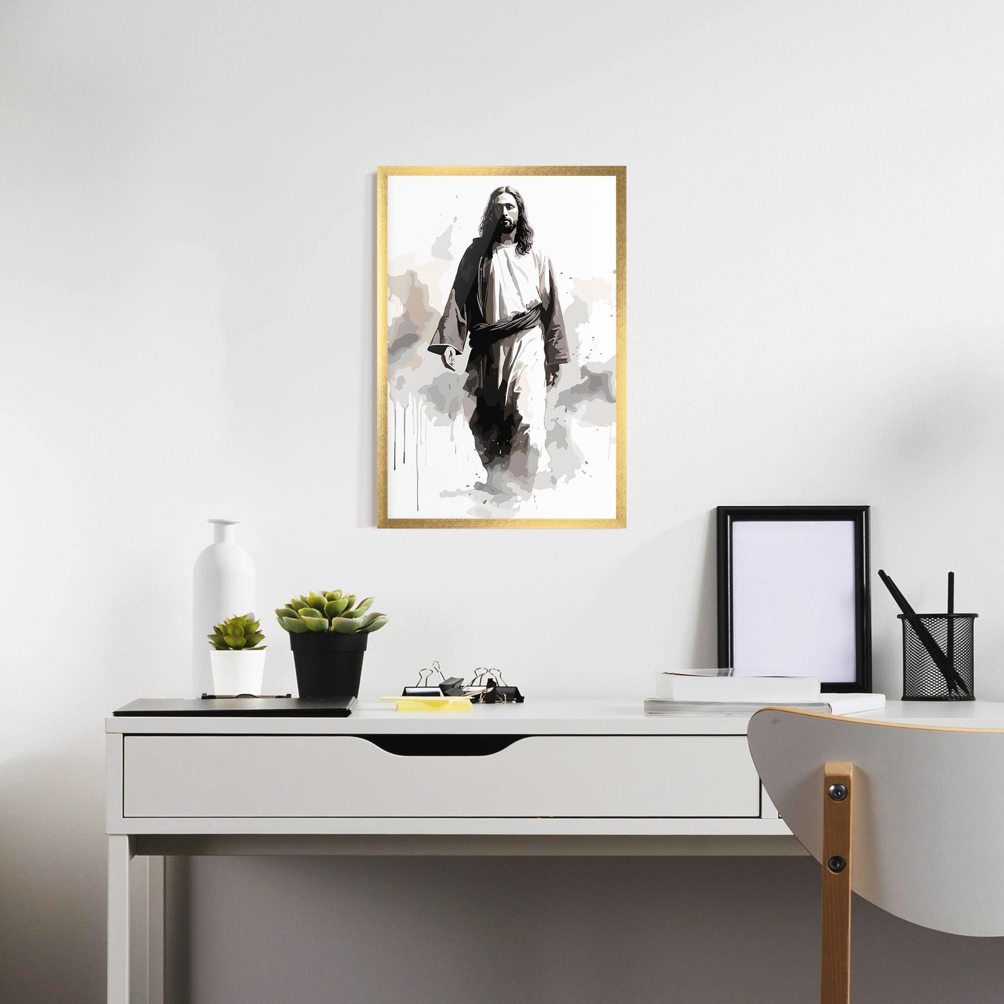 Poster Înrămat Watercolor Jesus mockup 7