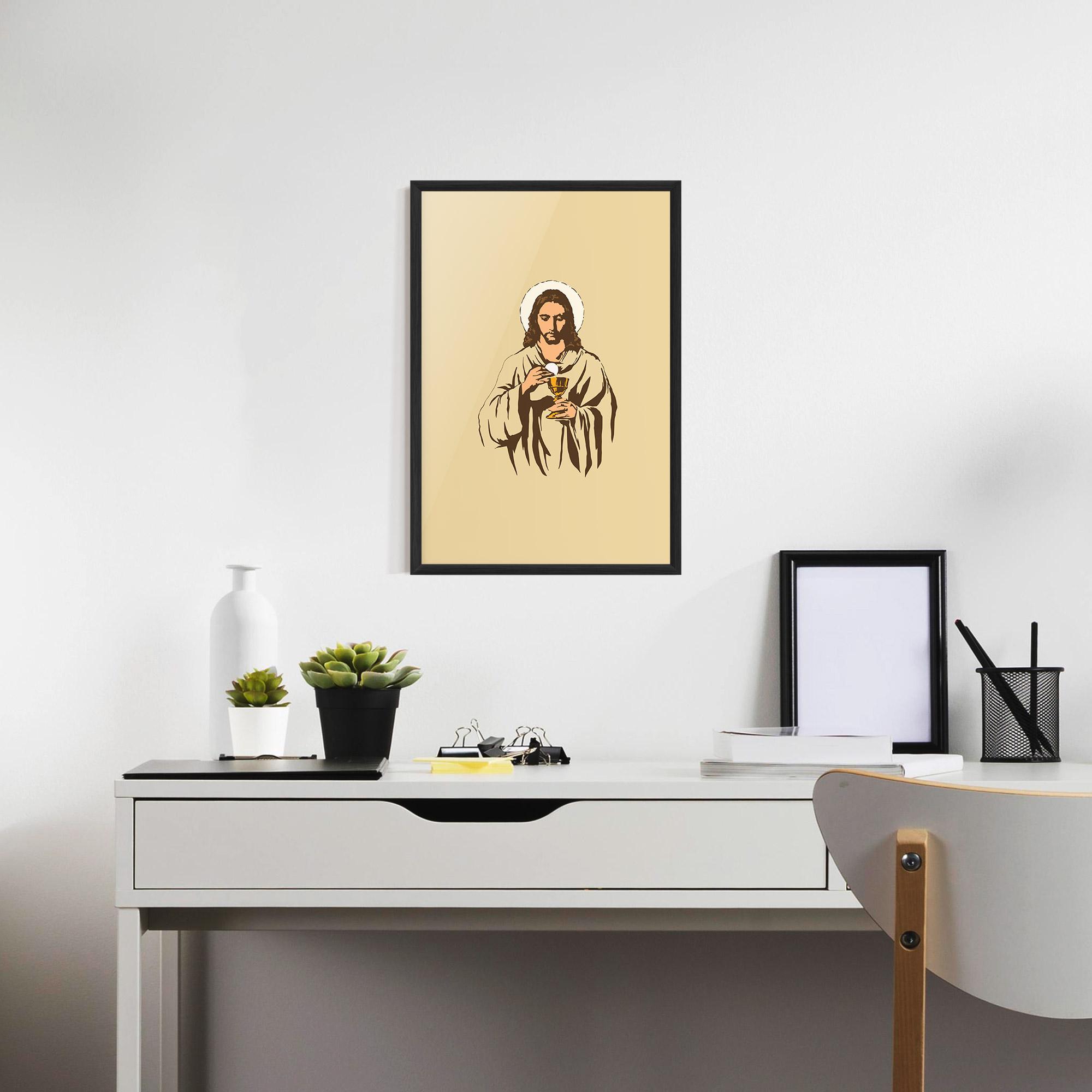 Poster Înrămat Cream Jesus mockup 7