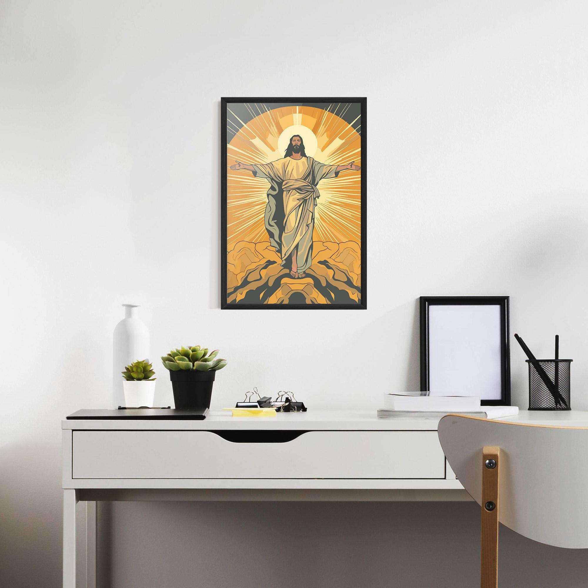 Poster Înrămat Sunset Jesus mockup 7