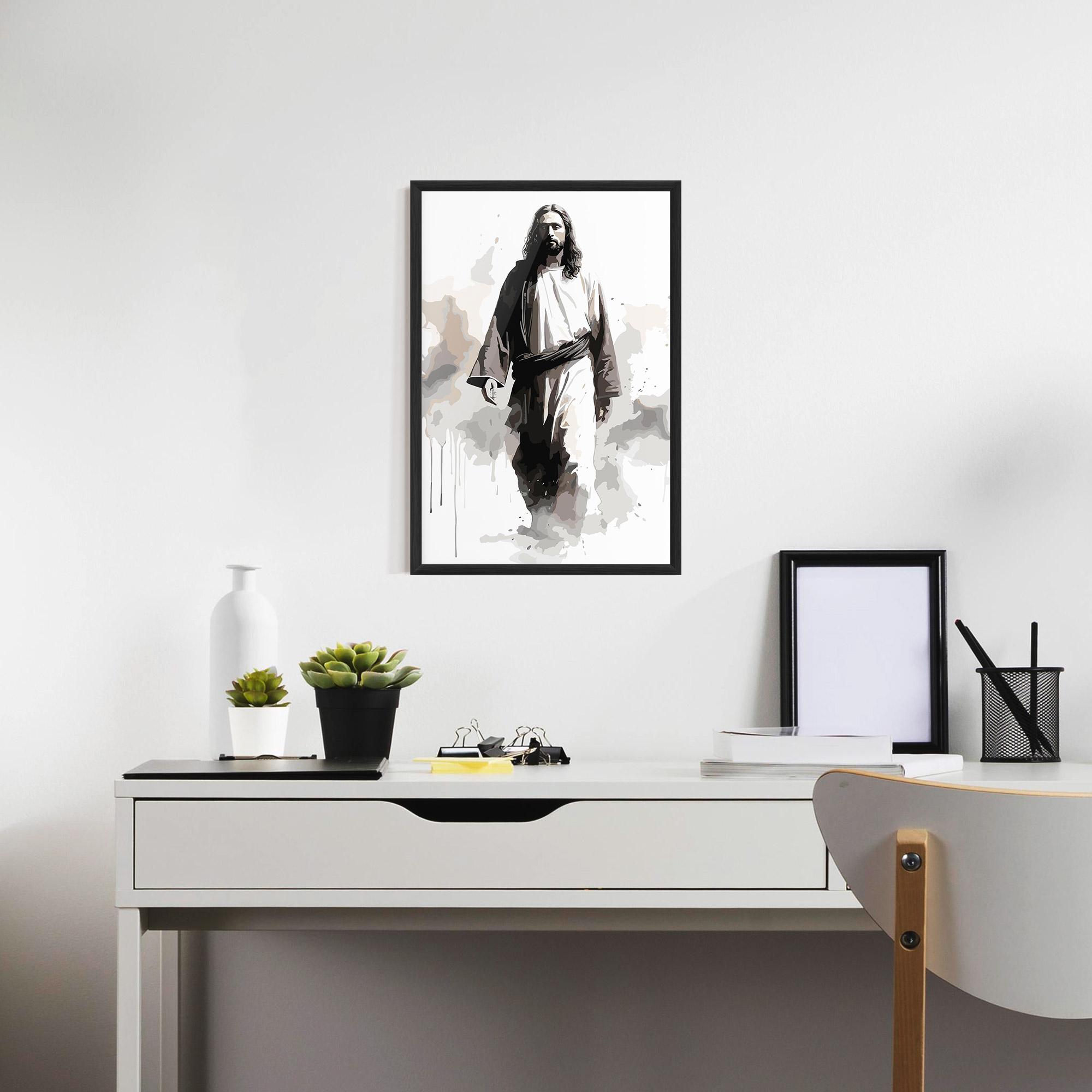 Poster Înrămat Watercolor Jesus mockup 7