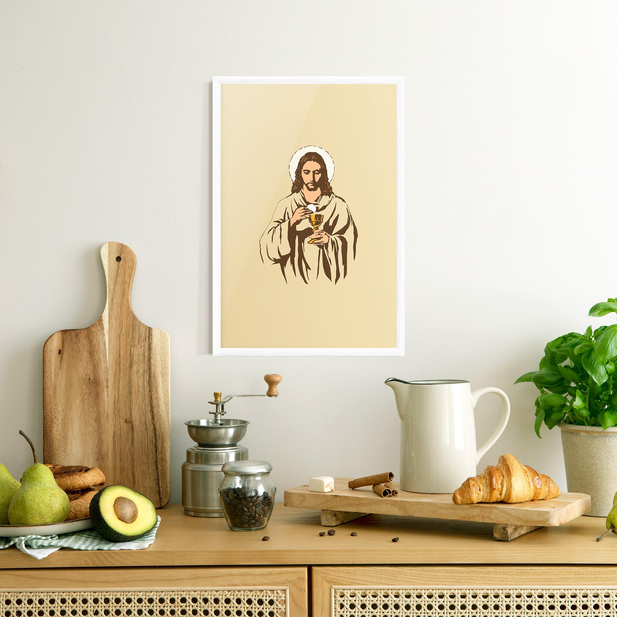 Poster Înrămat Cream Jesus mockup 8